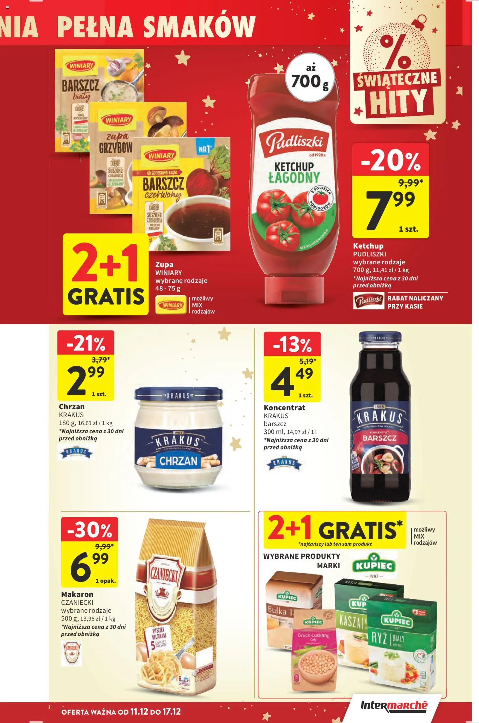 Intermarche Gazetka od 11.12.2025 | Strona: 44 | Produkty: Ketchup, Chrzan, Bułka, Makaron
