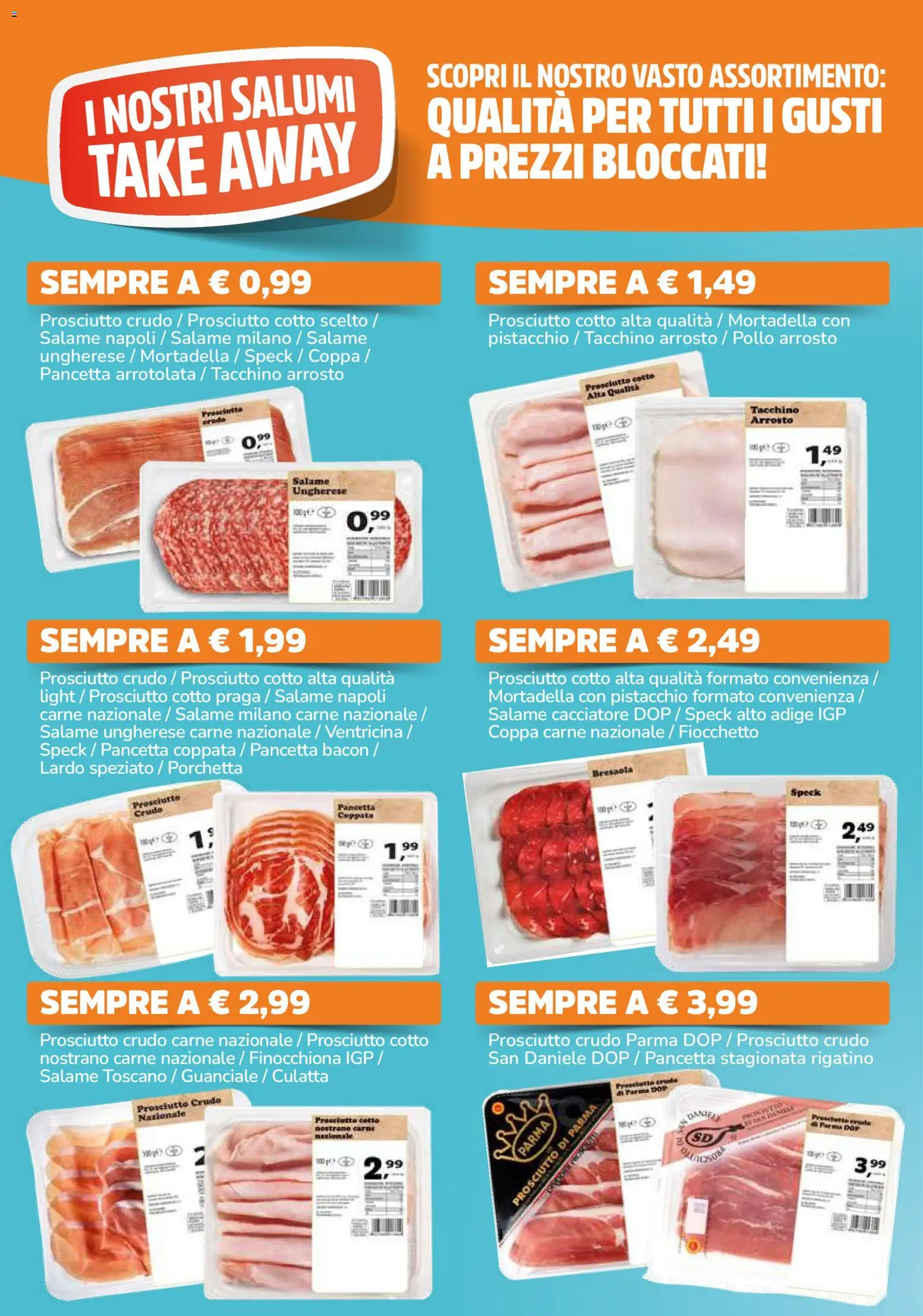 Volantino Famila del 23.04.2026 | Pagina: 12 | Prodotti: Prosciutto Crudo, Prosciutto di Parma, Porchetta, Mortadella