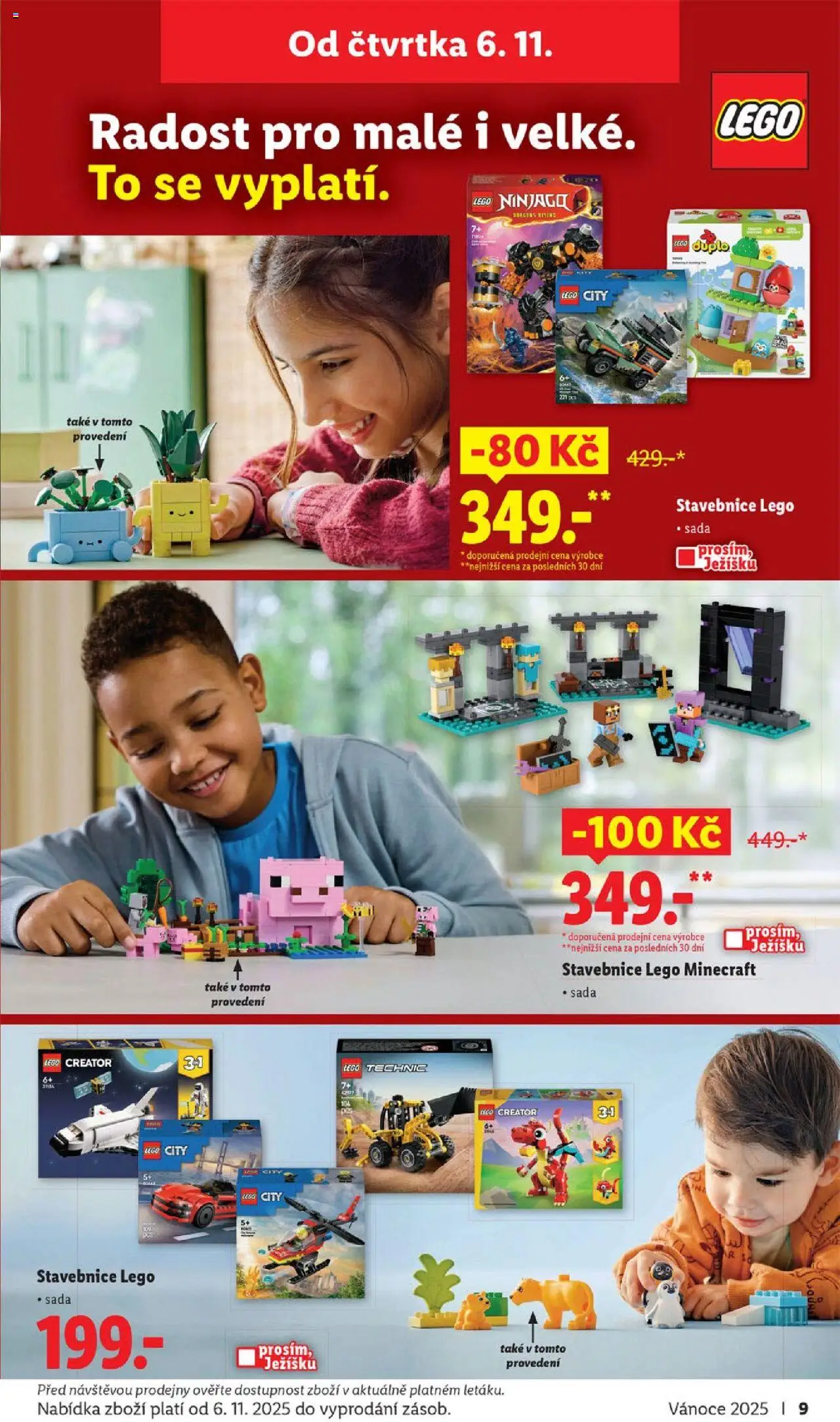 Lidl leták - Veselé Vánoce od 20.10.2025 | Strana: 9 | Produkty: LEGO, Stavebnice, Lego duplo, Lego Technic