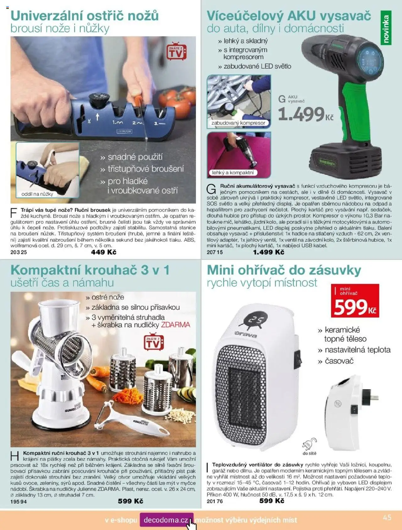 Decodoma katalog Vánoce 2025 od 09.10.2025 | Strana: 45 | Produkty: Nože, Vysavač, LED, Kartáč