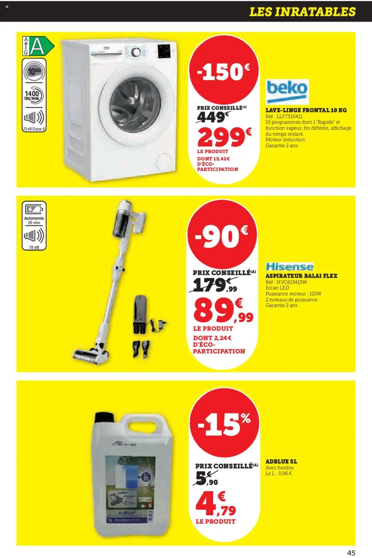  | Page: 45 | Produits: Aspirateur, AdBlue, Balai, Aspirateur balai