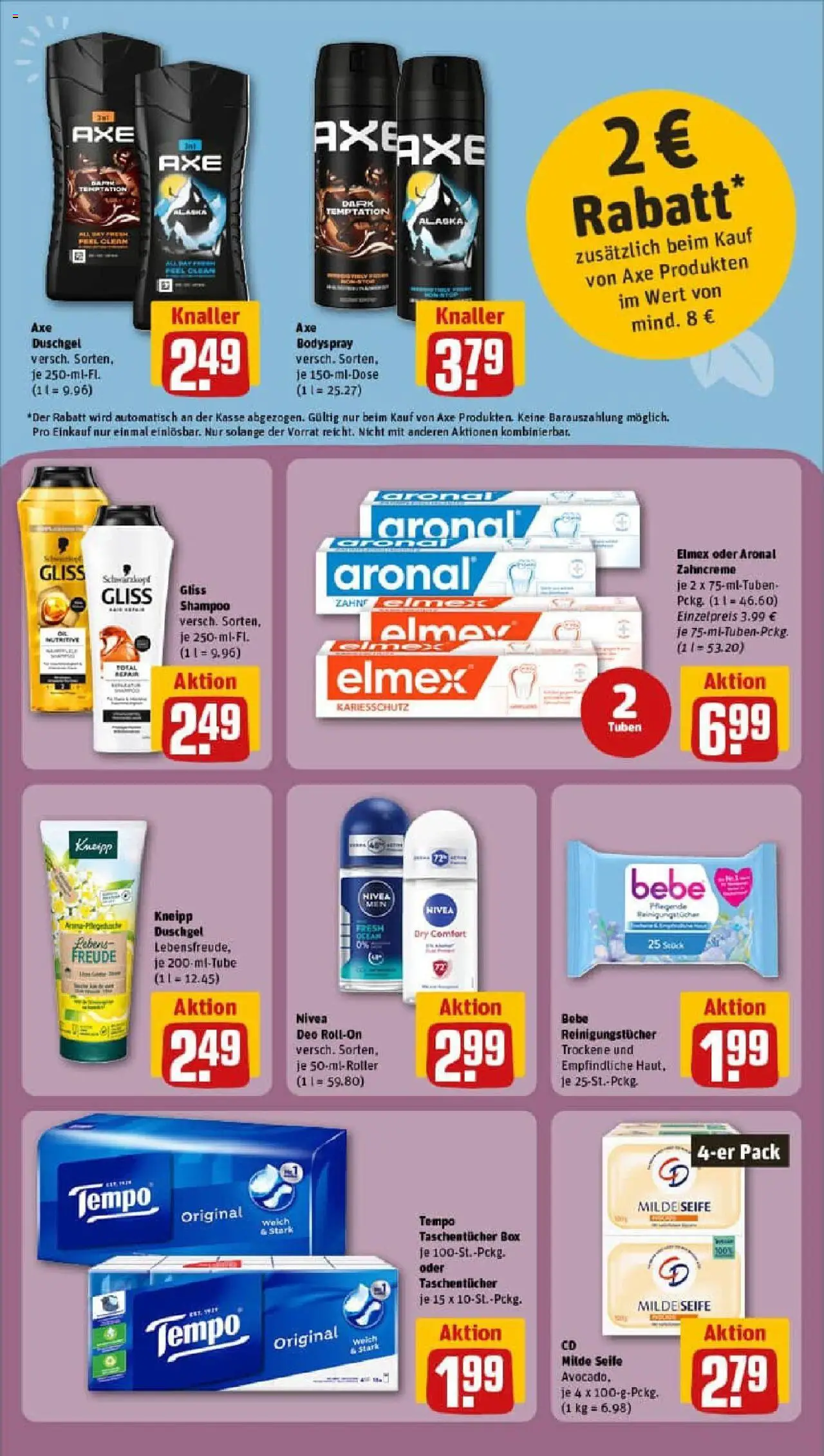 Rewe prospekt Langenhagen	 - gültig ab dem 11.08.2025 | Seite: 23 | Produkte: Box, Axe, Tempo, Shower Gel