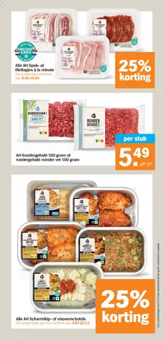 Alle AH Spek- of filetlapjes à la minute, De actieprijzen variëren van 8.44-10.69 - Voorbeeld van een folder van Albert Heijn, geldig van 09.03.2026 | Pagina: 16