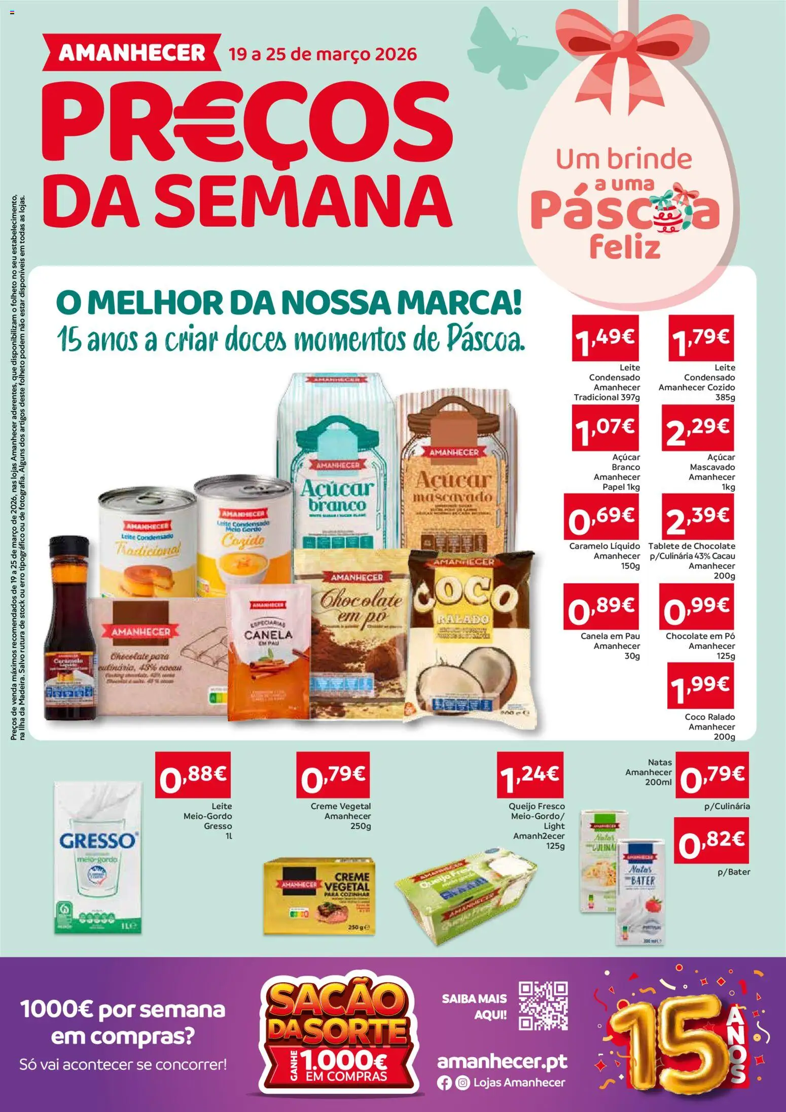 Amanhecer Folheto Madeira │ válido de 19.03.2026 | Página: 1 | Produtos: Canela, Leite, Chocolate, Natas