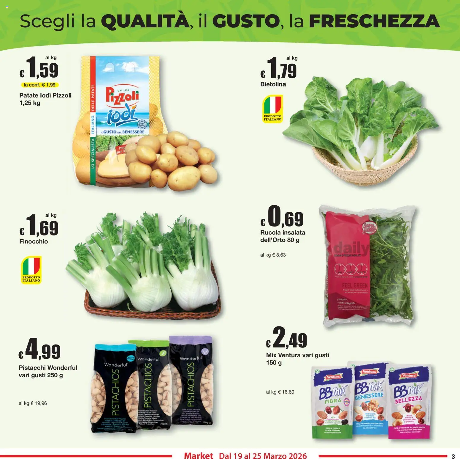 Volantino Sì con Te del 19.03.2026 | Pagina: 3 | Prodotti: Rucola, Tè, Insalata, Patate