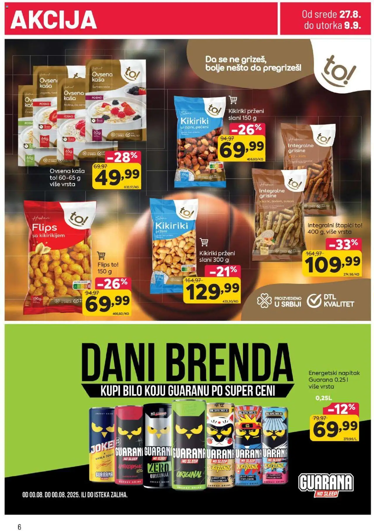 PerSu katalog - važi od 27.08.2025 | Strana: 6 | Proizvode: Ovsena kaša, Kikiriki, Guarana, Candy