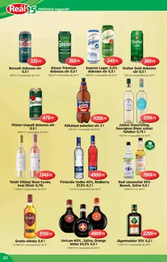 Reál akciós újság - amely érvényes a következő dátumtól: 04.03.2026 | Oldal: 20 | Termékek: Jägermeister, Pilsner urquell, Sör, Whisky