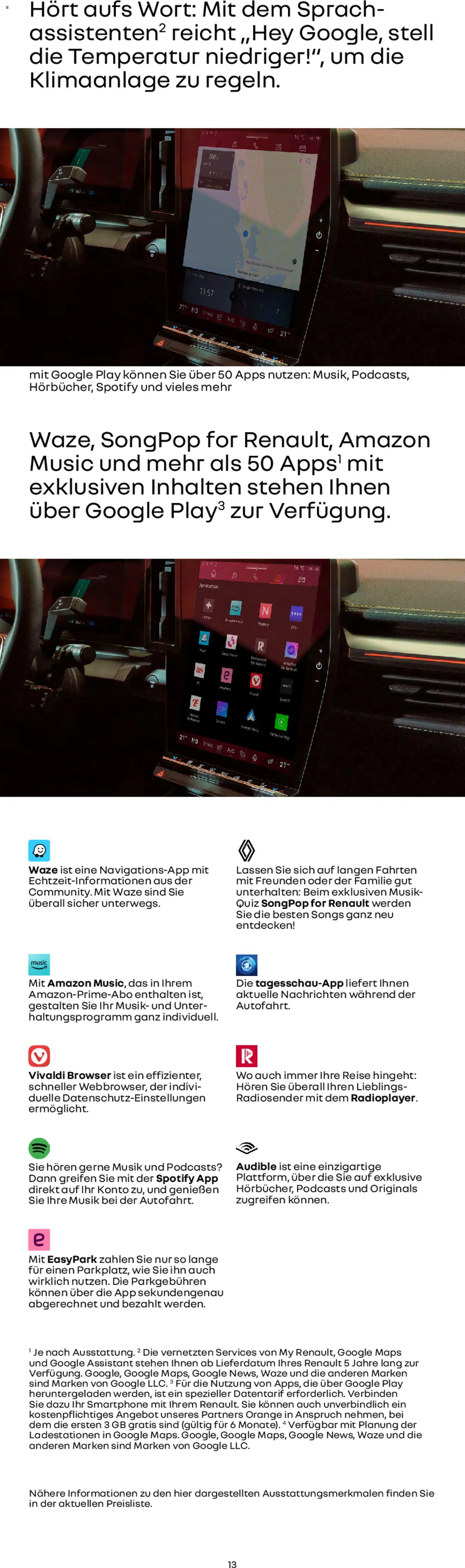 Renault Megane E-Tech – gültig ab 14.01.2026 | Seite: 13 | Produkte: Klimaanlage, Apple, Smartphone