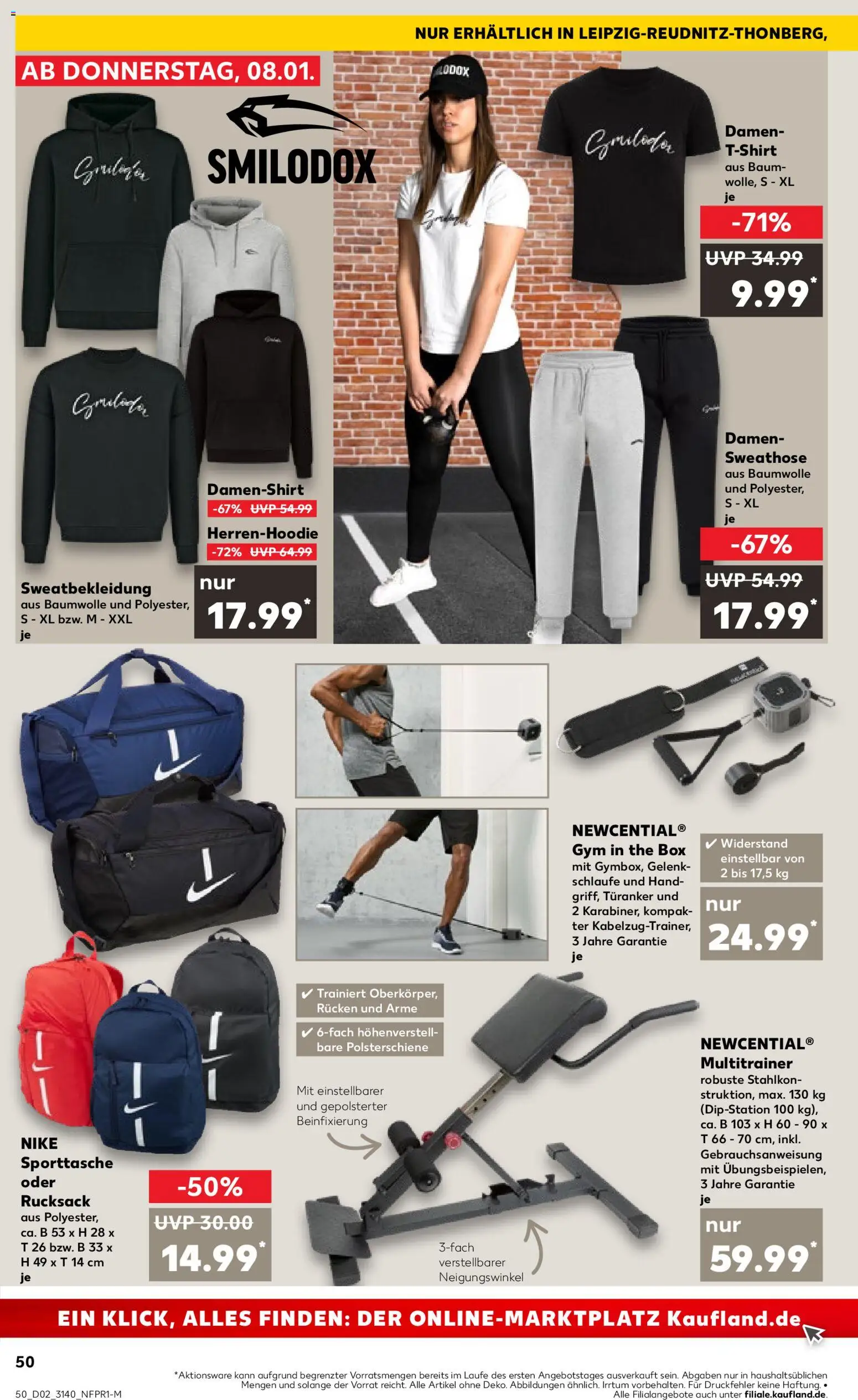 Kaufland prospekt Leipzig	 – gültig ab 08.01.2026 | Seite: 50 | Produkte: Shirt, Sweathose, T-Shirt, Rucksack