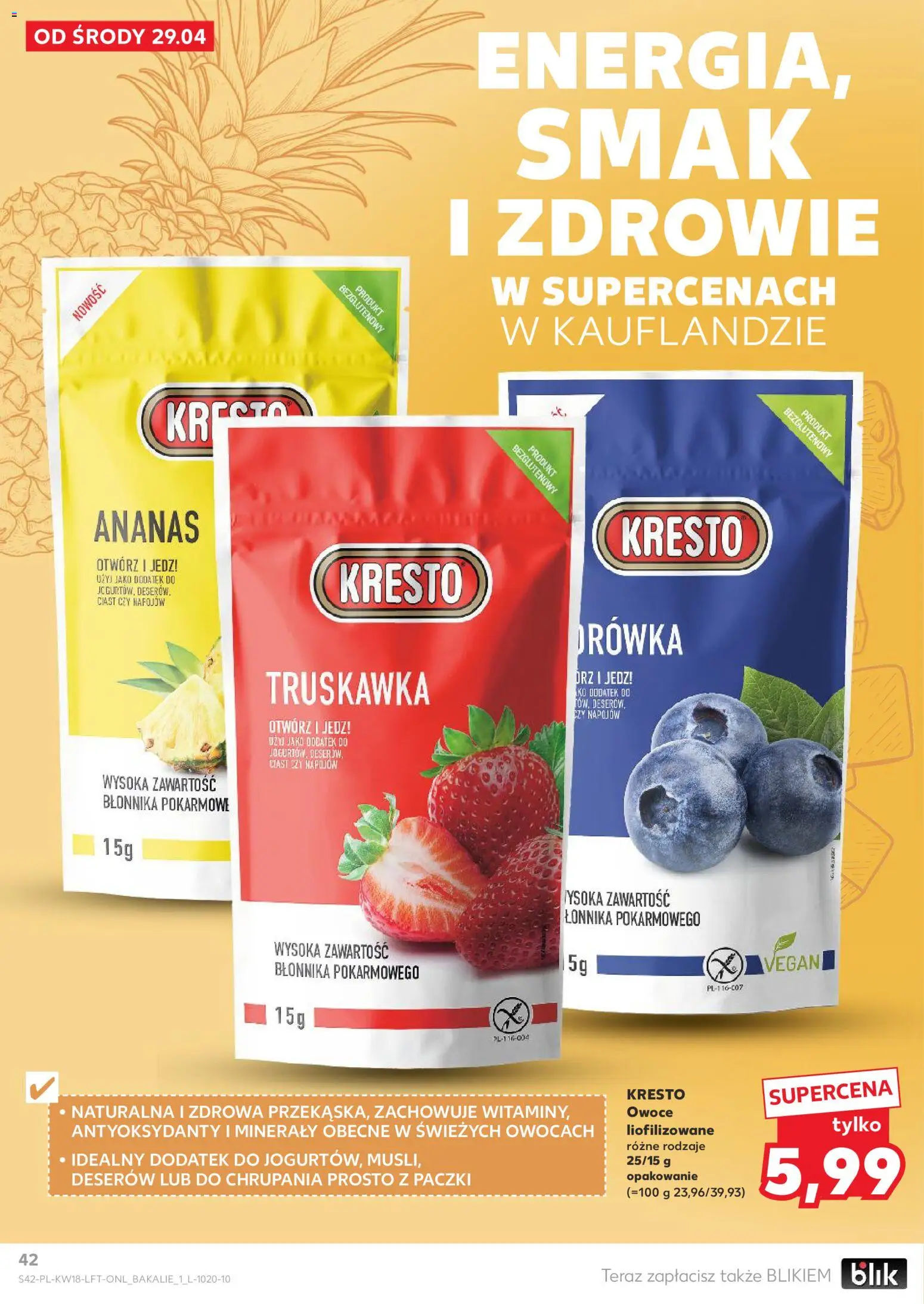 Kaufland gazetka od 29.04.2026 | Strona: 42 | Produkty: Pączki, Ananas, Owoce