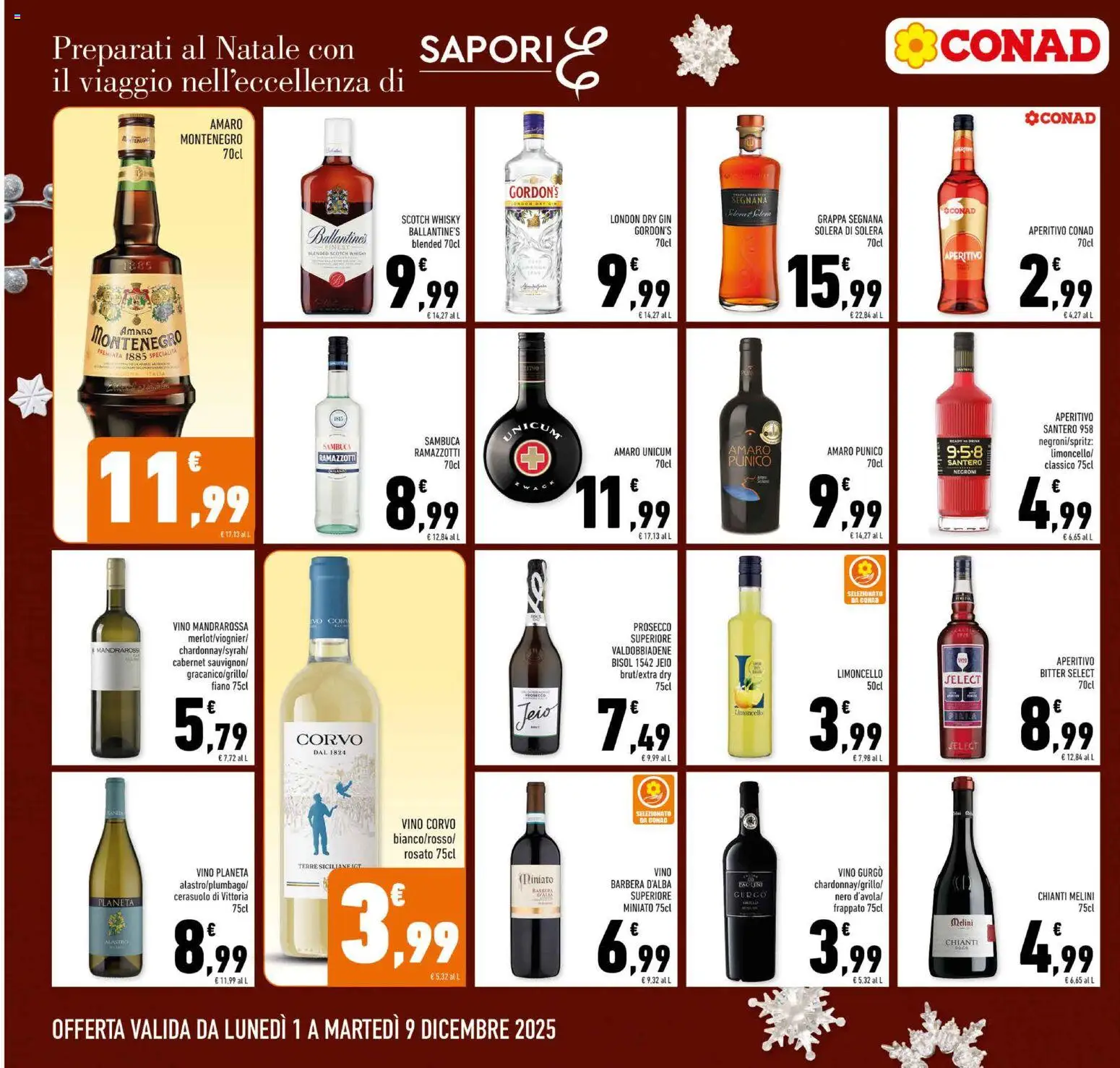 Volantino Conad del 01.12.2025 | Pagina: 10 | Prodotti: Gin, Whisky, Limoncello, Aperitivo