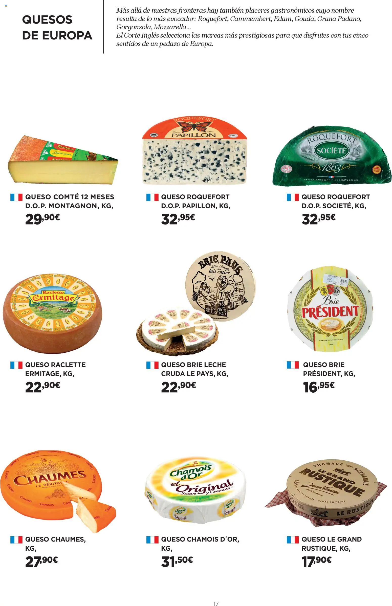 El Corte Inglés ofertas │ válido desde el 29.01.2026 | Página: 17 | Productos: Leche, Queso, Λάστιχο με πιεστικό, Chal