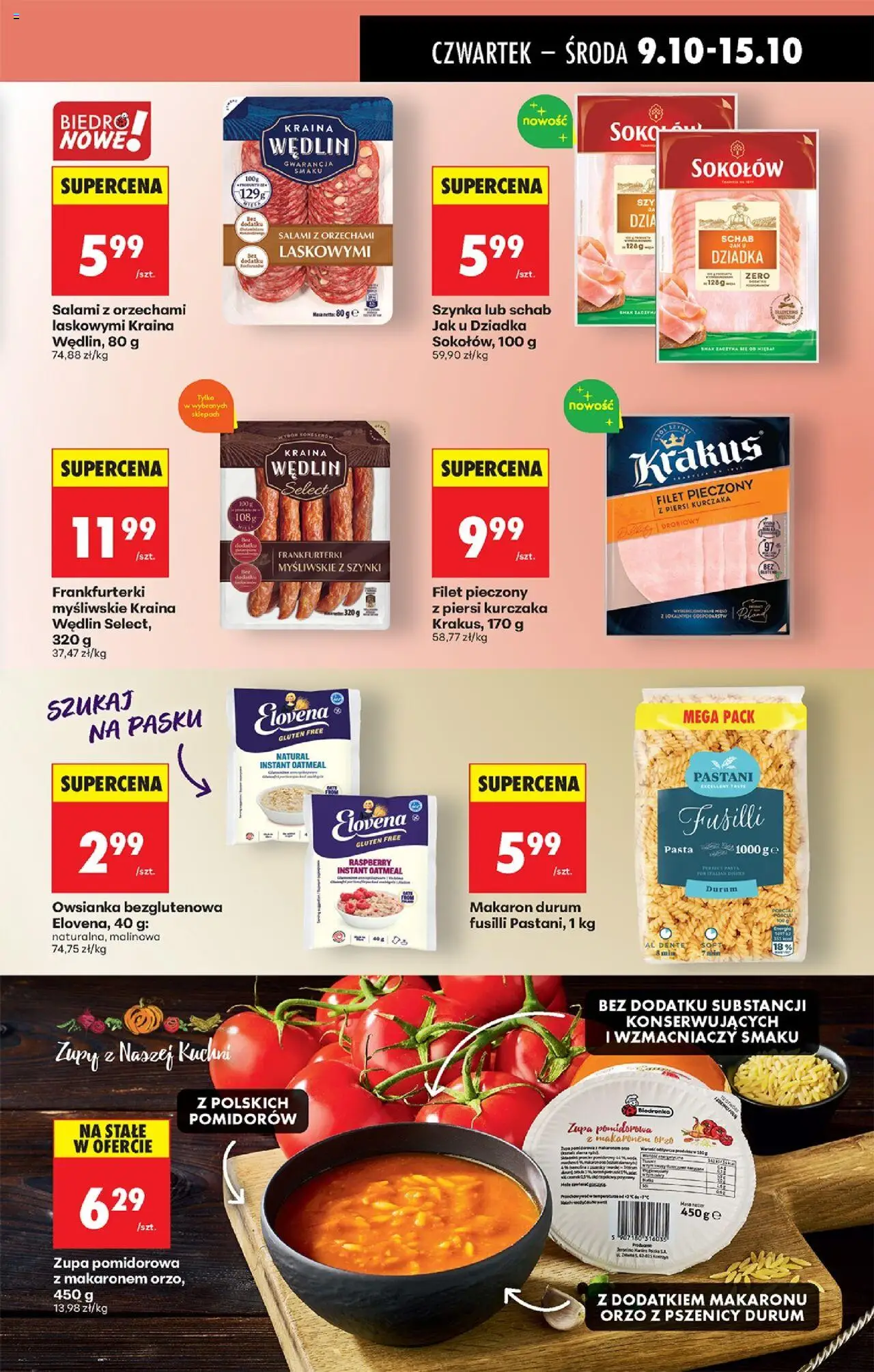 Biedronka gazetka - Oferta w tym tygodniu od 09.10.2025 | Strona: 47 | Produkty: Schab, Piersi, Zupa, Makaron