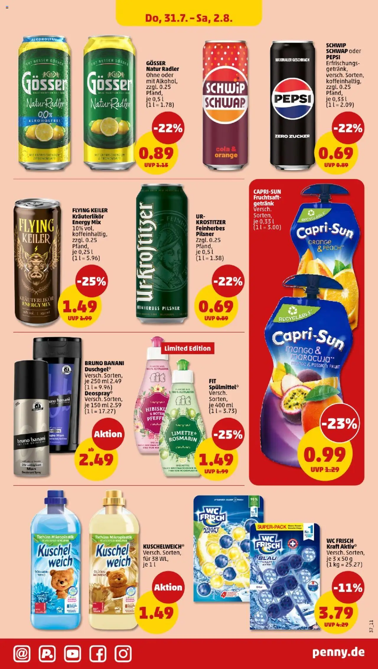Penny - Sachsen-Anhalt - gültig ab dem 28.07.2025 | Seite: 37 | Produkte: Energy, Deodorant, Wc frisch, Limette