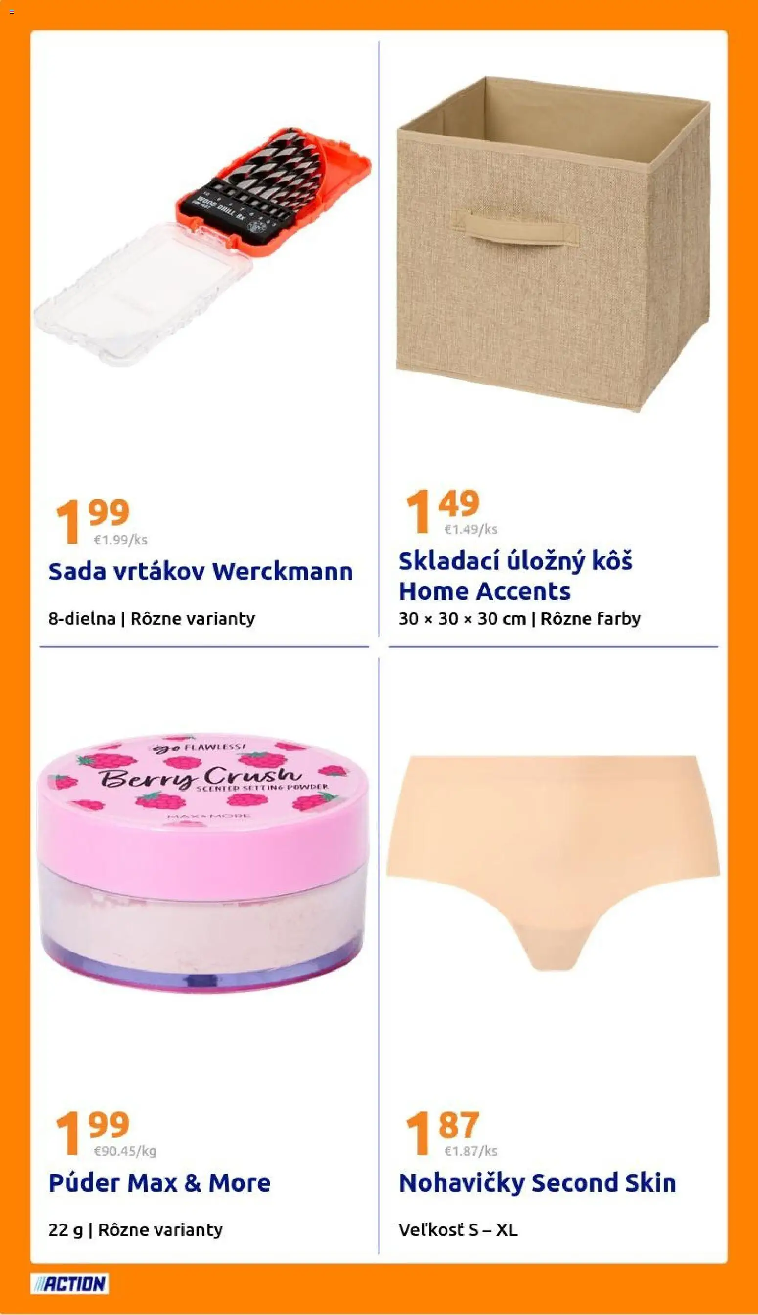 Nové Action akcie – leták je platný od 18.03.2026 | Strana: 20 | Produkty: Kôš, Púder, Nohavičky