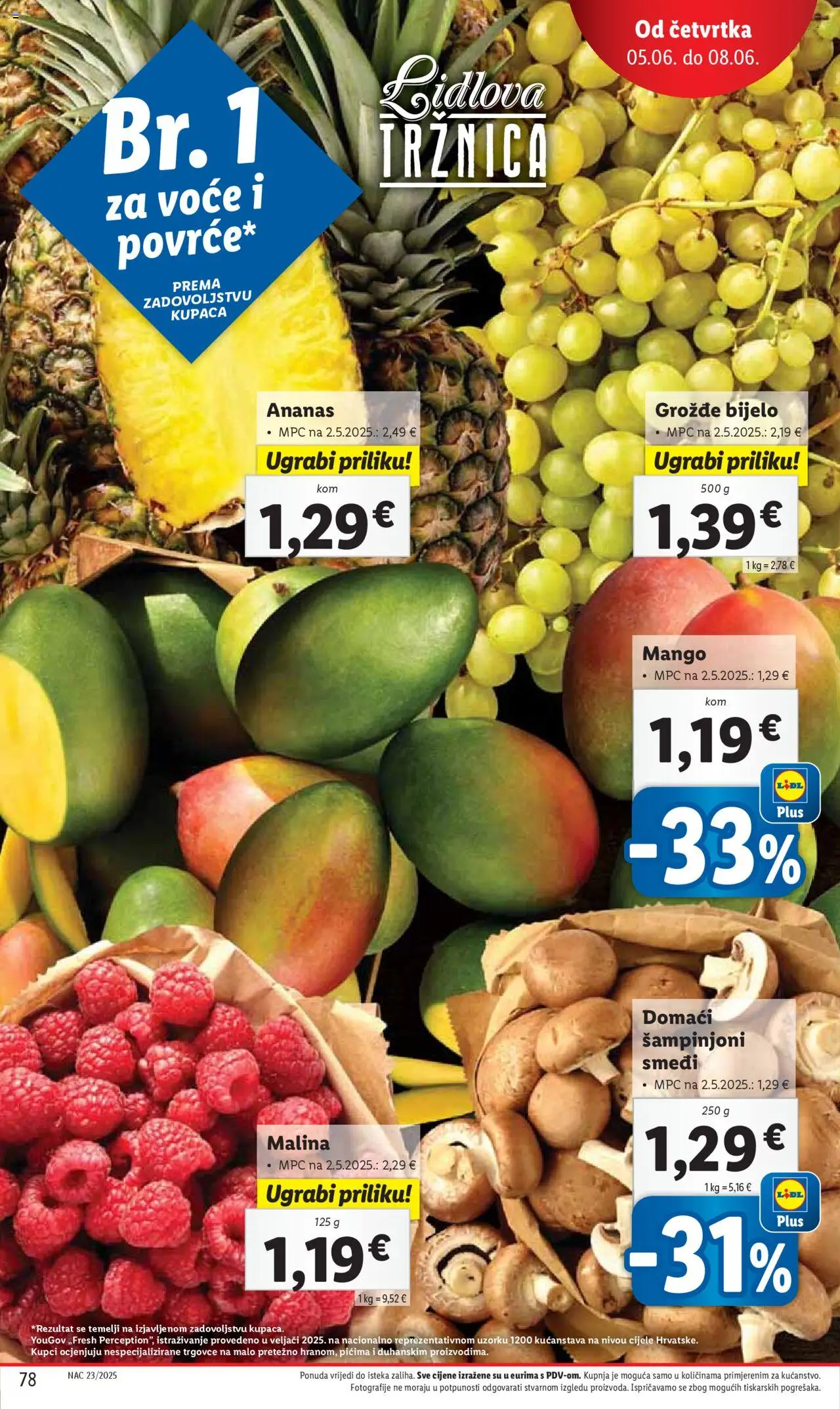 Lidl katalog | vrijedi od 02.06.2025 | Stranica: 78 | Proizvodi: Ananas, Voće, Mango, Grožđe
