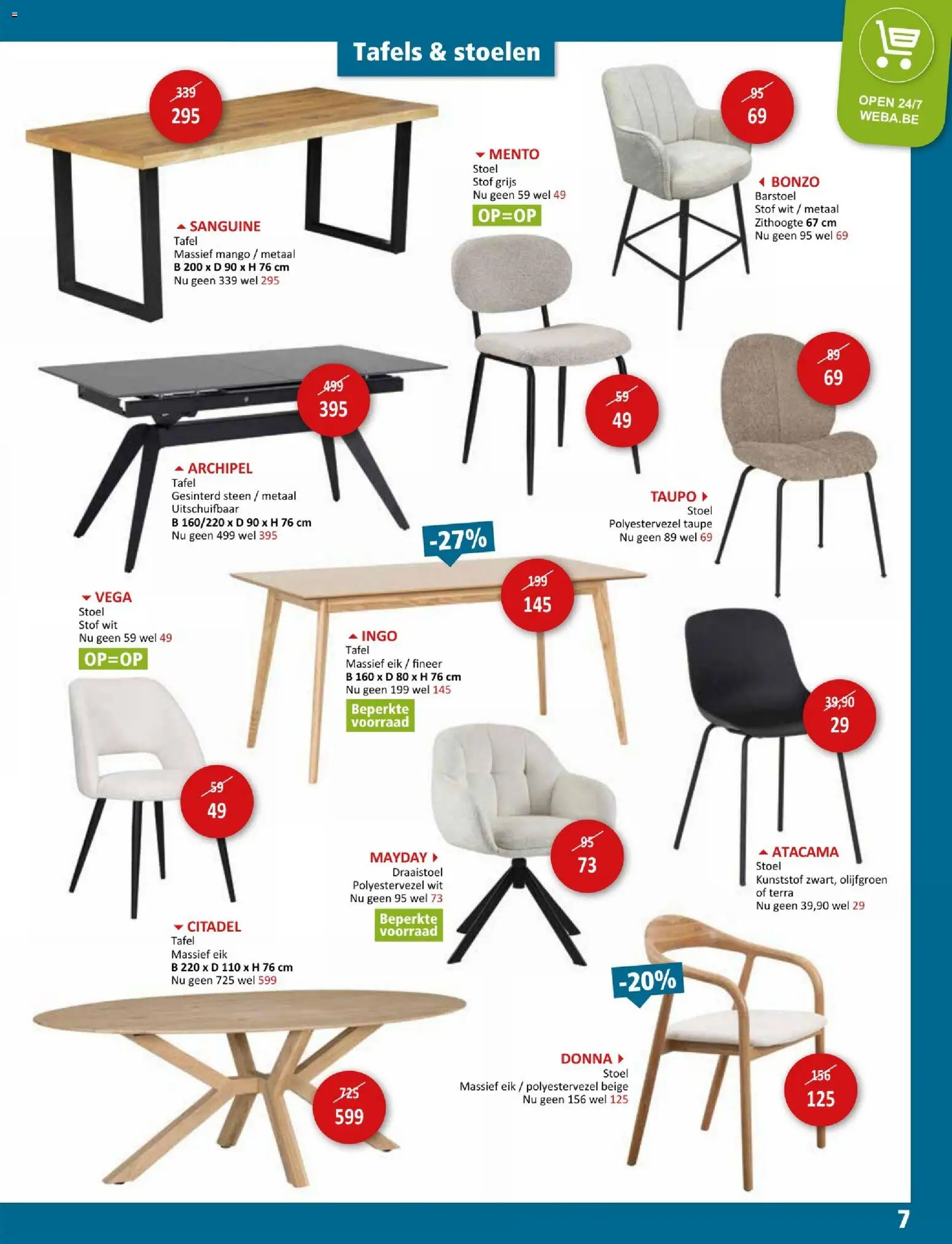 {H1} | Pagina: 7 | Producten: Tafel, Stoel, Mango