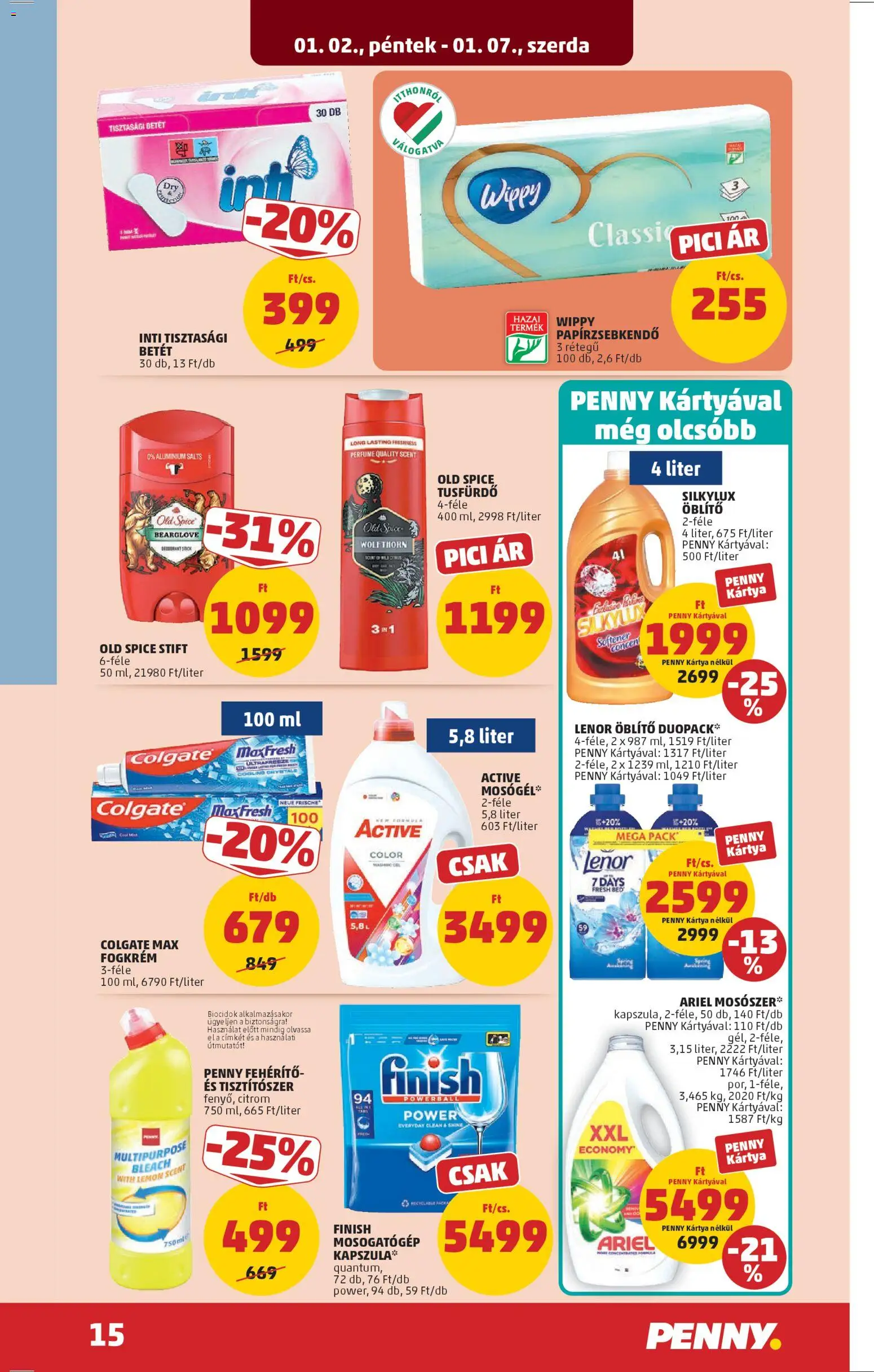 PENNY akciós ujság - amely érvényes a következő dátumtól: 02.01.2026 | Oldal: 19 | Termékek: Ariel, Stift, Fogkrém, Mosószer