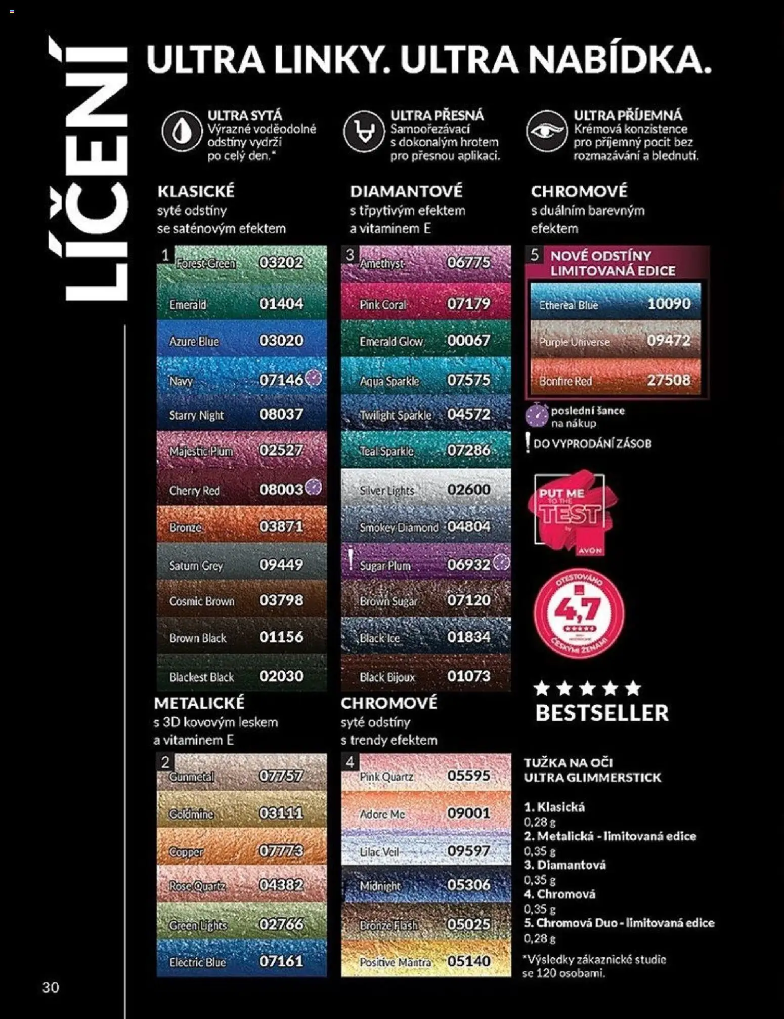 Avon katalog 1/2026 od 01.01.2026 | Strana: 30 | Produkty: Test, Tužka, Tužka na oči