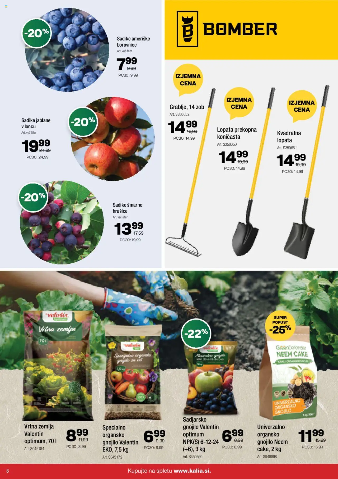 Novi Kalia katalog ponudbe – veljaven od 20.10.2025 | Stran: 8 | Izdelki: Žemlja, Borovnice