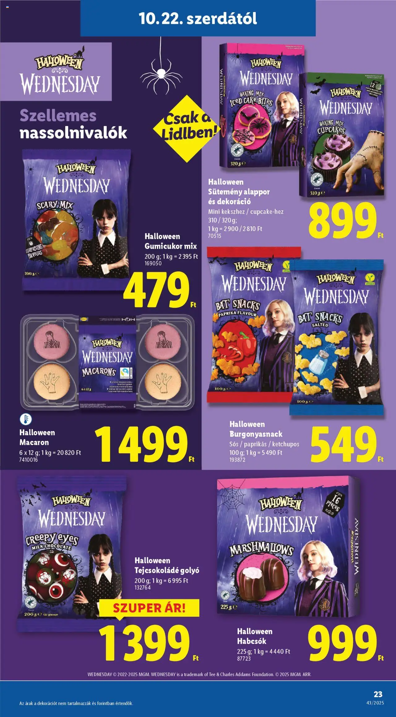 Lidl akciós ujság - amely érvényes a következő dátumtól: 22.10.2025 | Oldal: 23 | Termékek: Gumicukor, Tejcsokoládé, Sütemény, Dekoráció