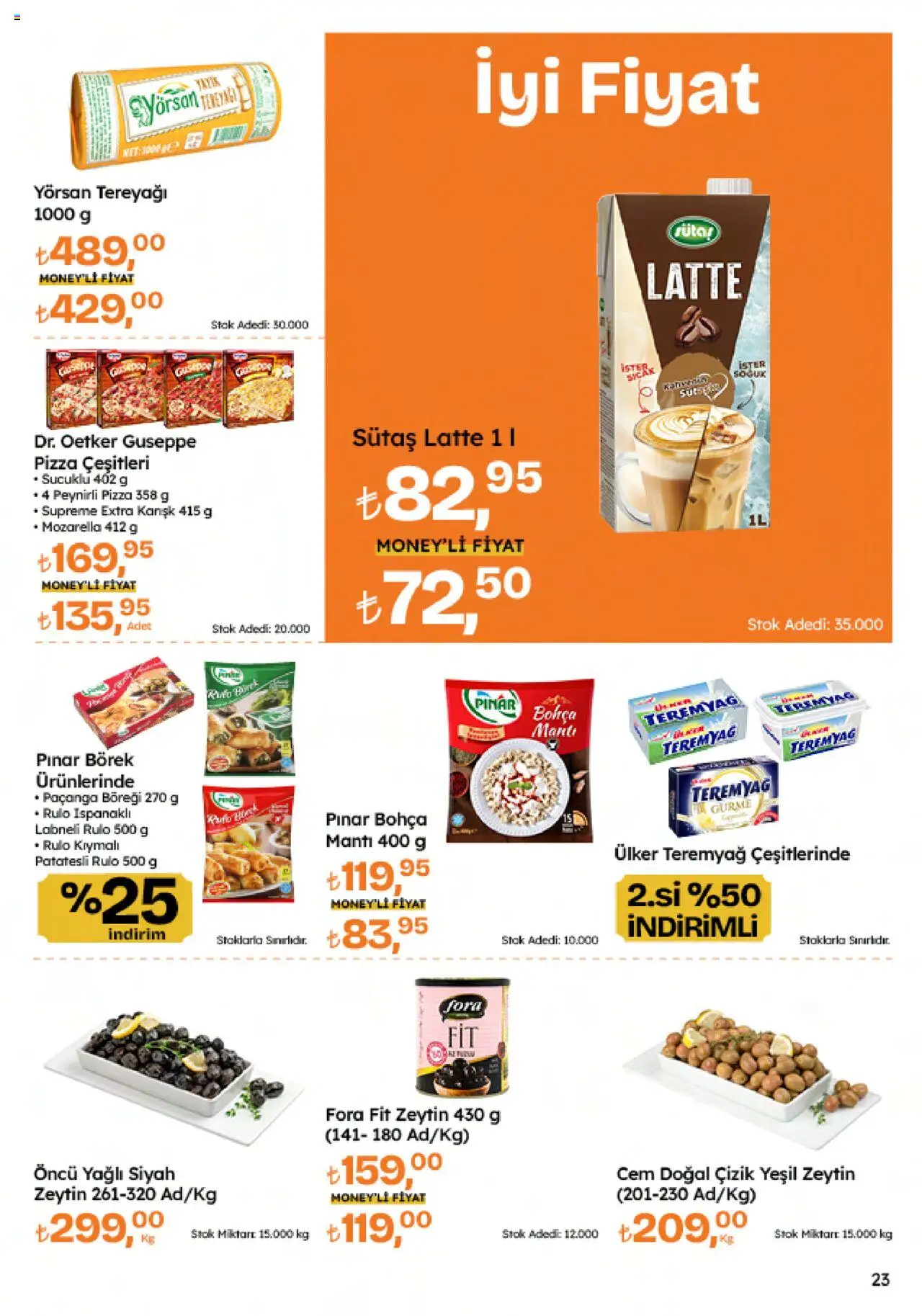 Migros Katalog - Migroskop - 26.06.2025 tarihinden itibaren geçerlidir | Sayfa: 23 | Ürünler: Tereyağı, Pizza, Tere, Zeytin