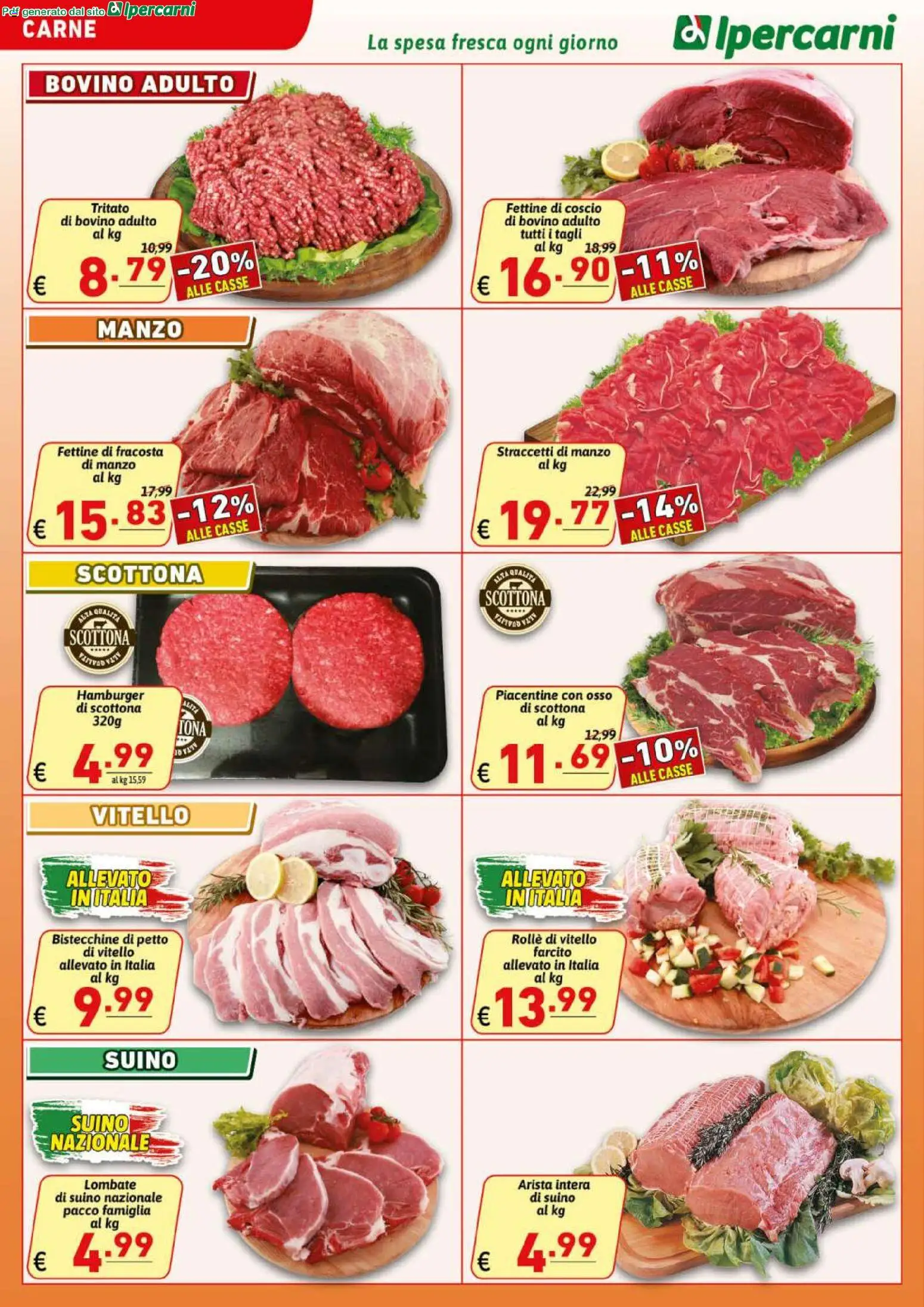 Volantino Ipercarni del 17.04.2026 | Pagina: 2 | Prodotti: Bovino, Manzo, Vitello, Hamburger