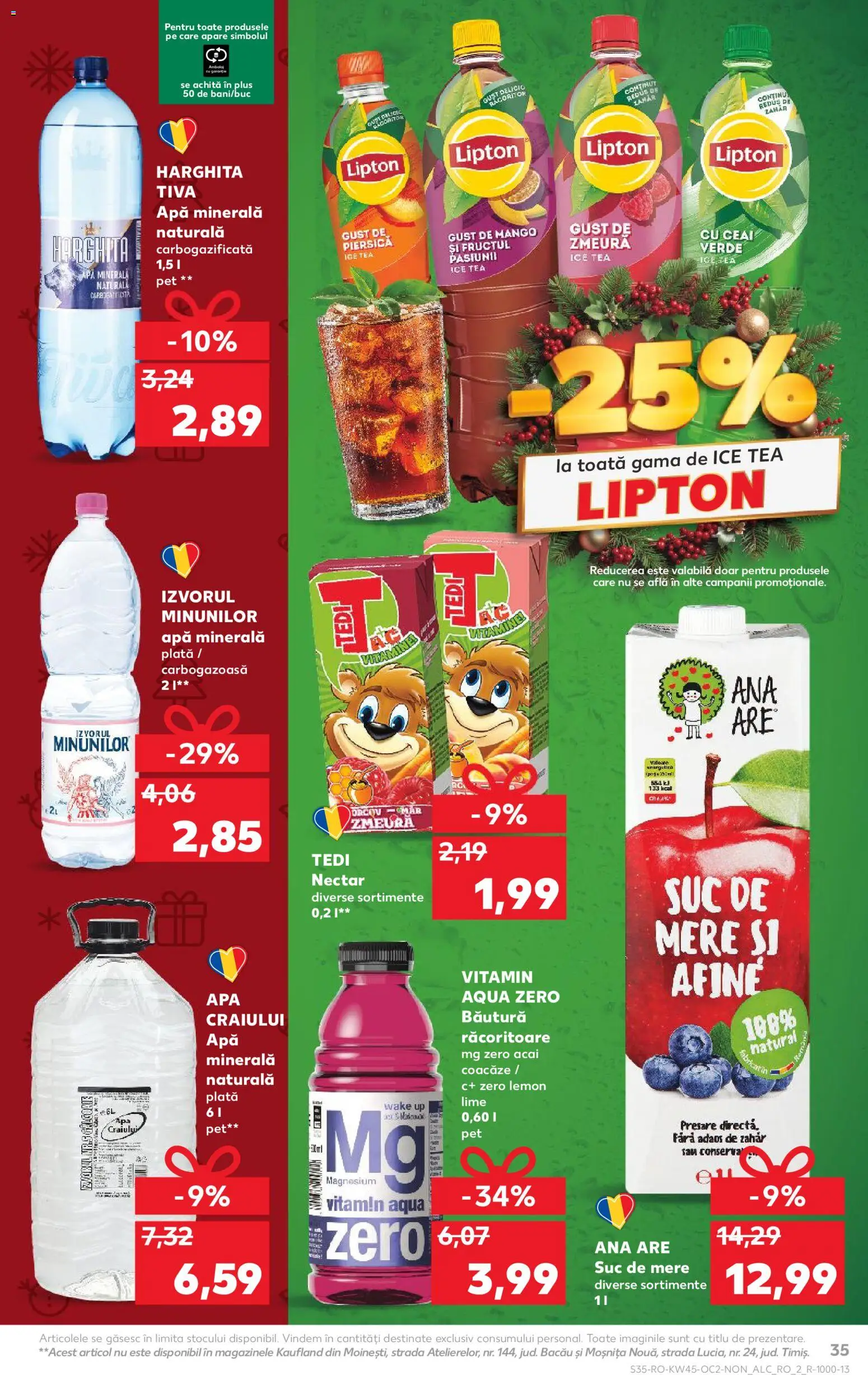 Kaufland RO akciós ujság - amely érvényes a következő dátumtól: 05.11.2025 | Oldal: 35 | Termékek: Lime, Ice tea, Tea, Mangó