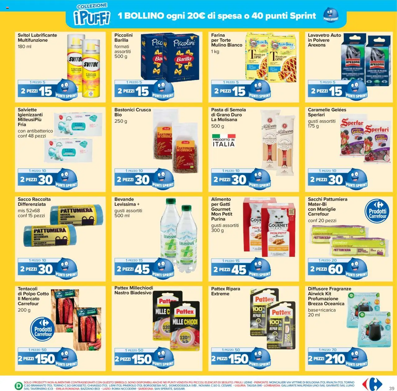 Volantino Carrefour del 05.05.2025 | Pagina: 39 | Prodotti: Salviette igienizzanti, Caramelle, Chiodi, Pattumiera