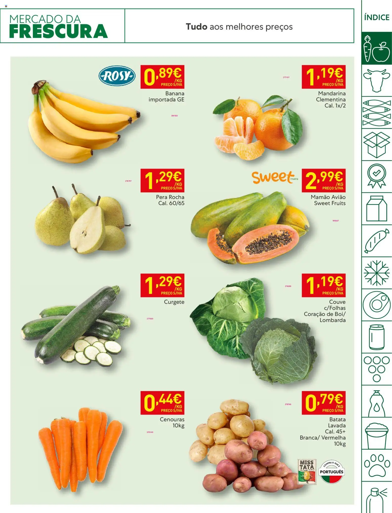 Recheio folheto │ válido de 06.01.2026 | Página: 3 | Produtos: Batata, Banana, Mamão, Couve