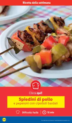 Anteprima del volantino Spiedini di pollo e peperoni con cipolloti bardati, Chicken and pepper skewers with bacon-wrapped spring onions. valido a partire dal 15.12.2025 | Pagina: 4