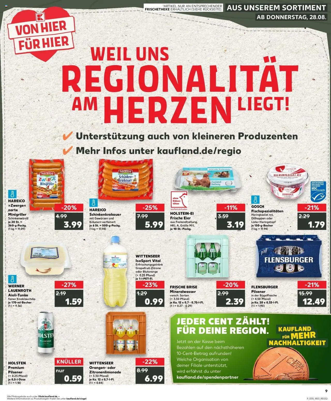 Kaufland prospekt Bad Oldesloe	 – gültig ab 28.08.2025 | Seite: 1 | Produkte: Eier, Orangen, Flensburger, Schinken