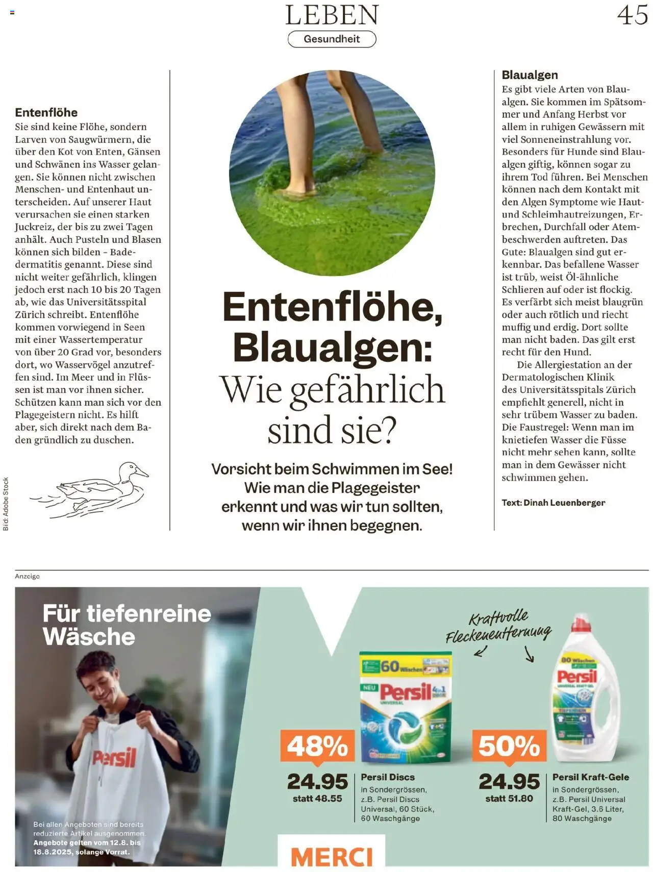 Migros - Magazin ab 12.08.2025 | Seite: 45 | Produkte: Bilden, Wasser, Sehen