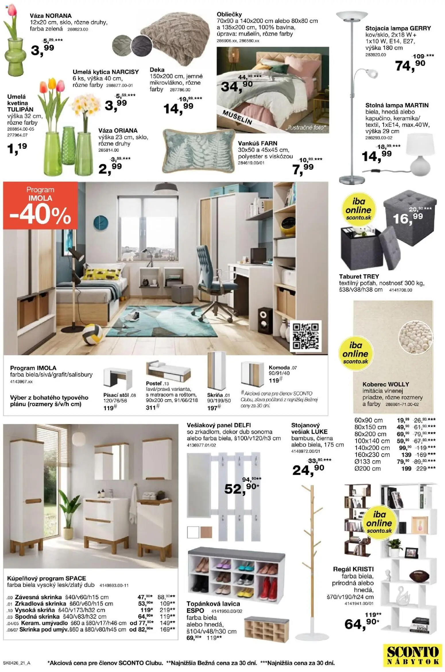 Nové Sconto nábytok akcie – leták je platný od 04.03.2026 | Strana: 21 | Produkty: Nábytok, Posteľ, Obliečky, Regál