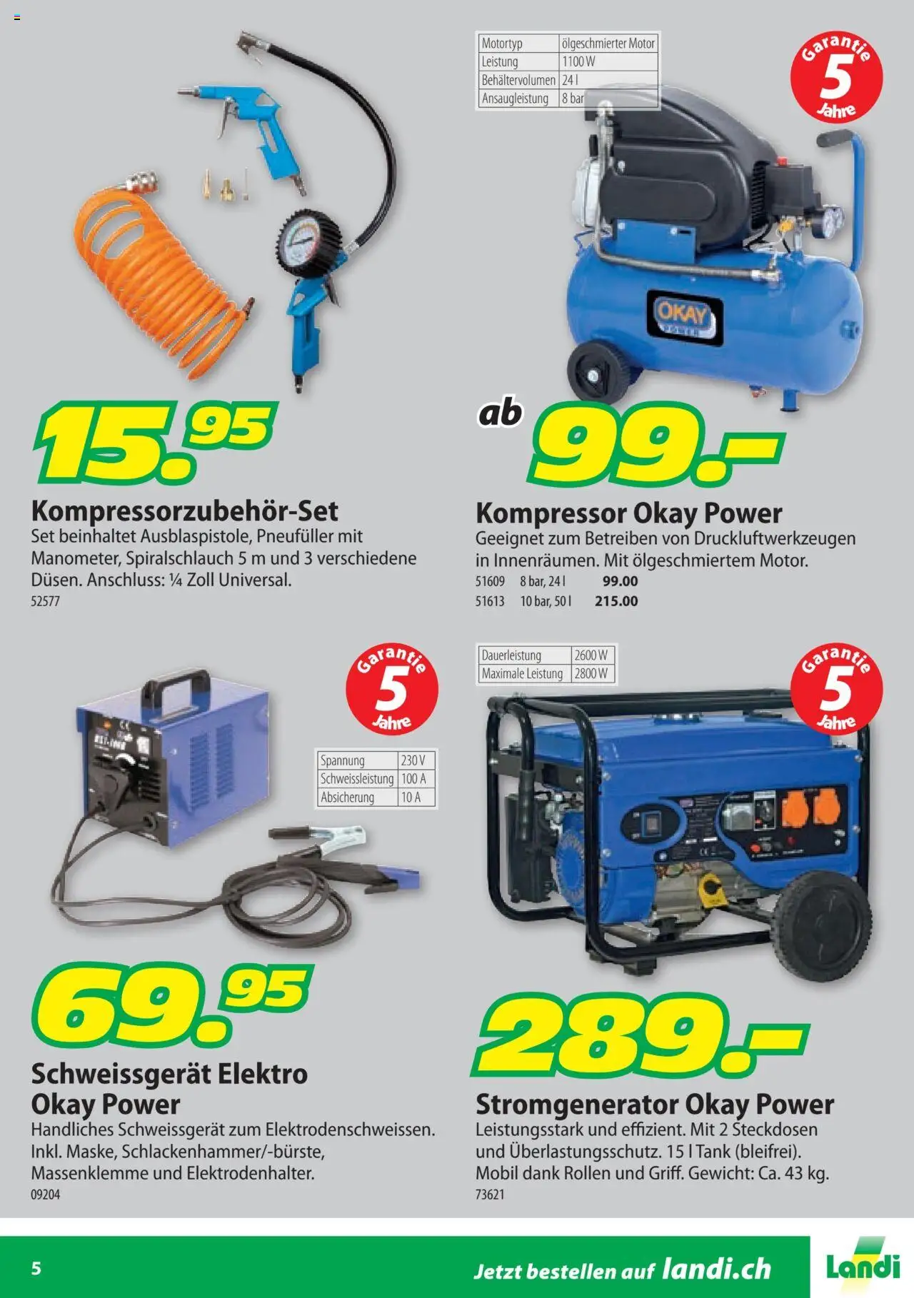 Landi Aktionen Elektrowerkzeuge Okay Power ab 29.01.2025 | Seite: 5 | Produkte: Gewicht