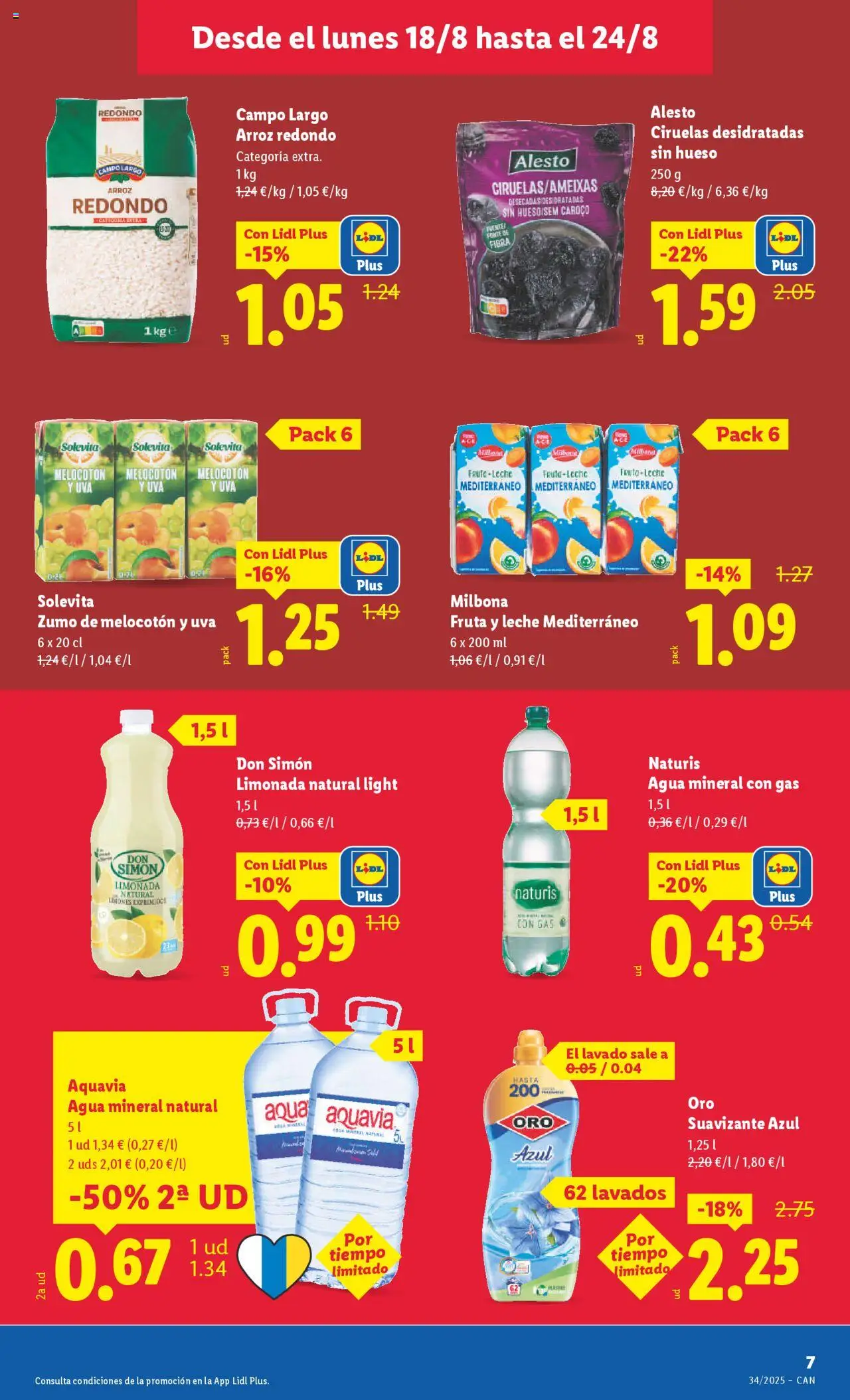 Lidl - Canarias │ válido desde el 18.08.2025 | Página: 7 | Productos: Ροζ πιπέρι, Suavizante, Limonada, Exprimidor