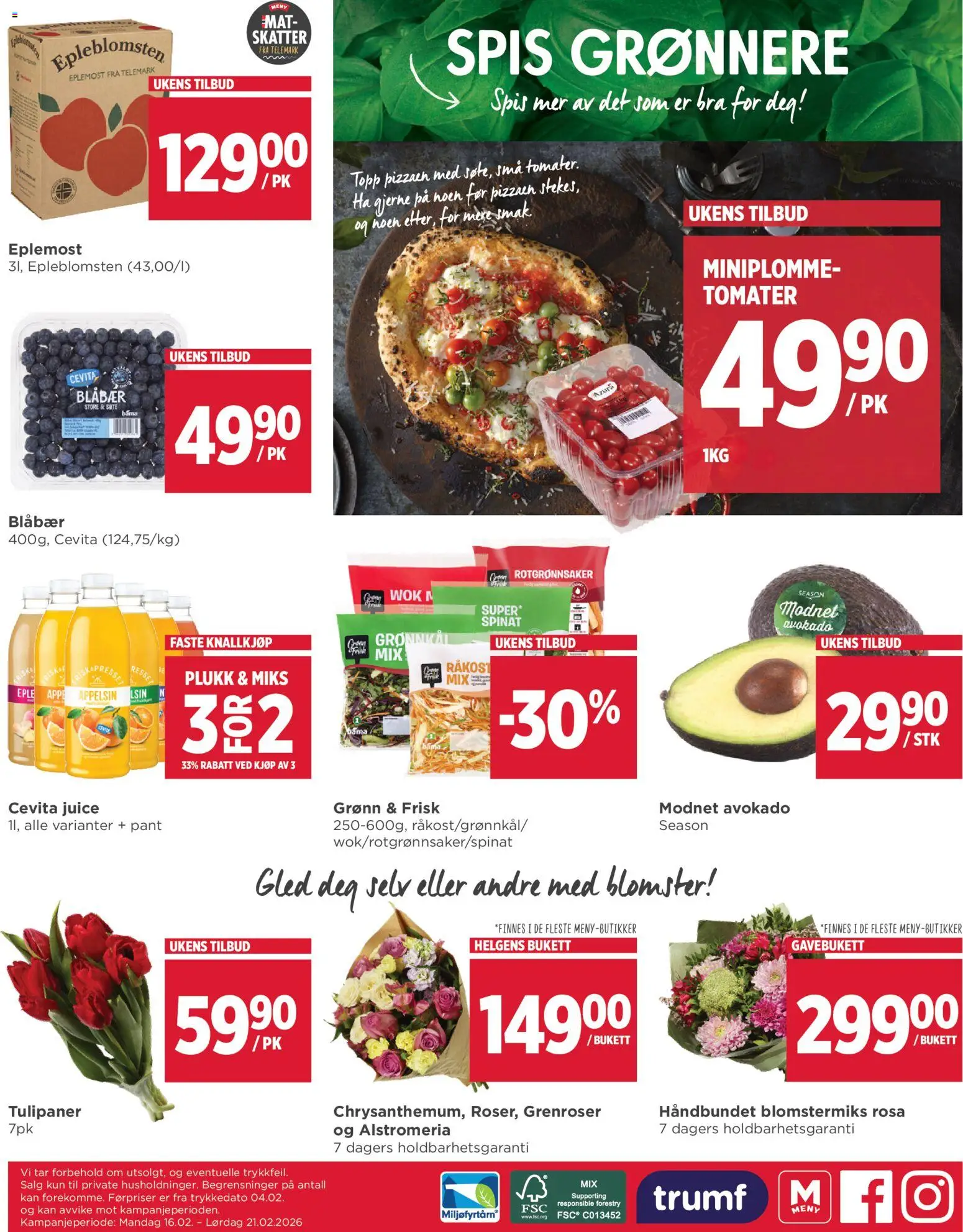 {H1} | Side: 8 | Produkter: Juice, Tomater, Blåbær, Avokado