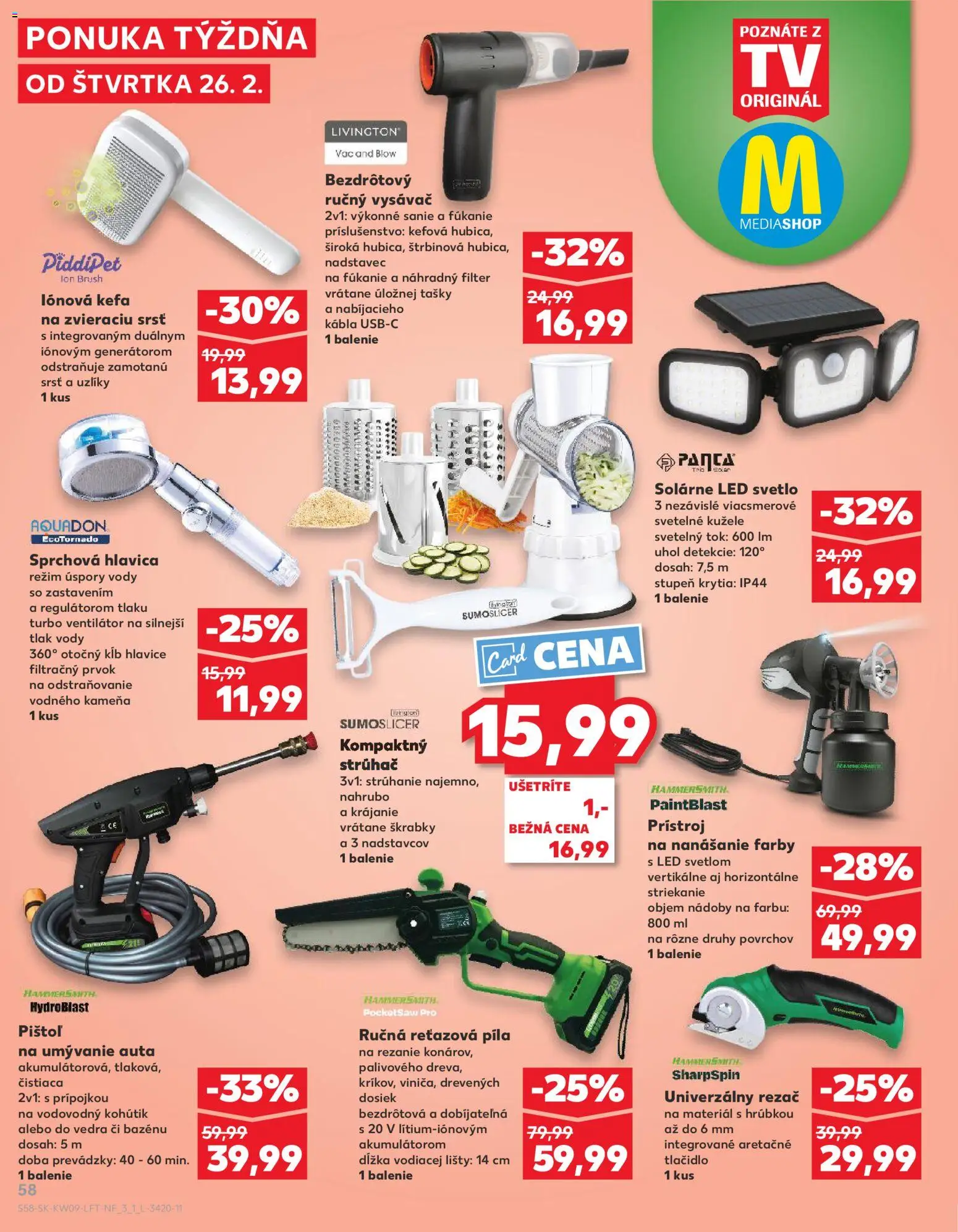 Kaufland SK akciós ujság - amely érvényes a következő dátumtól: 26.02.2026 | Oldal: 58 | Termékek: Tök, Ventilátor, Só