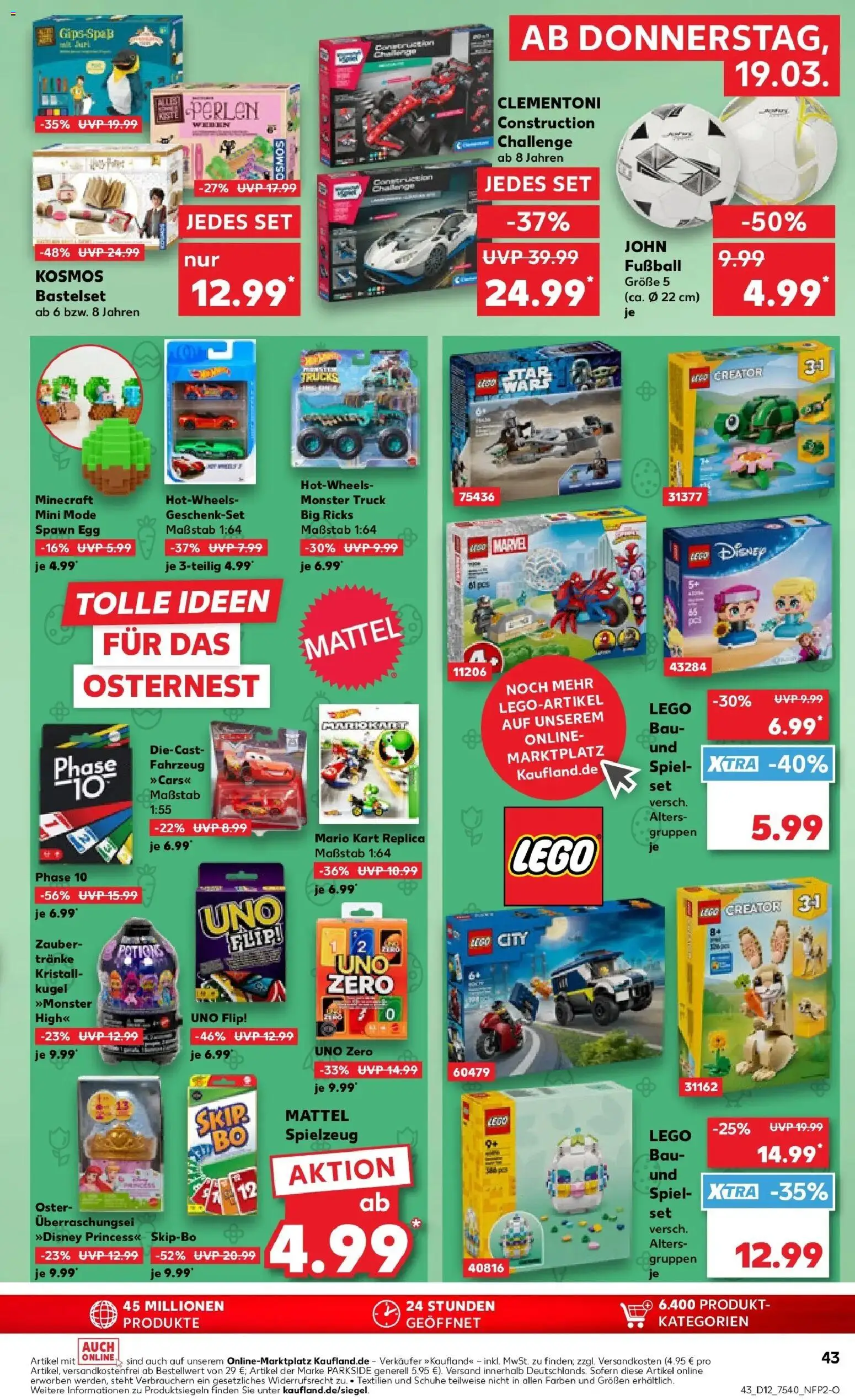 Kaufland Prospekt Schwedt	 – gültig ab 19.03.2026 | Seite: 43 | Produkte: Spiel, Fußball, Football, Monster