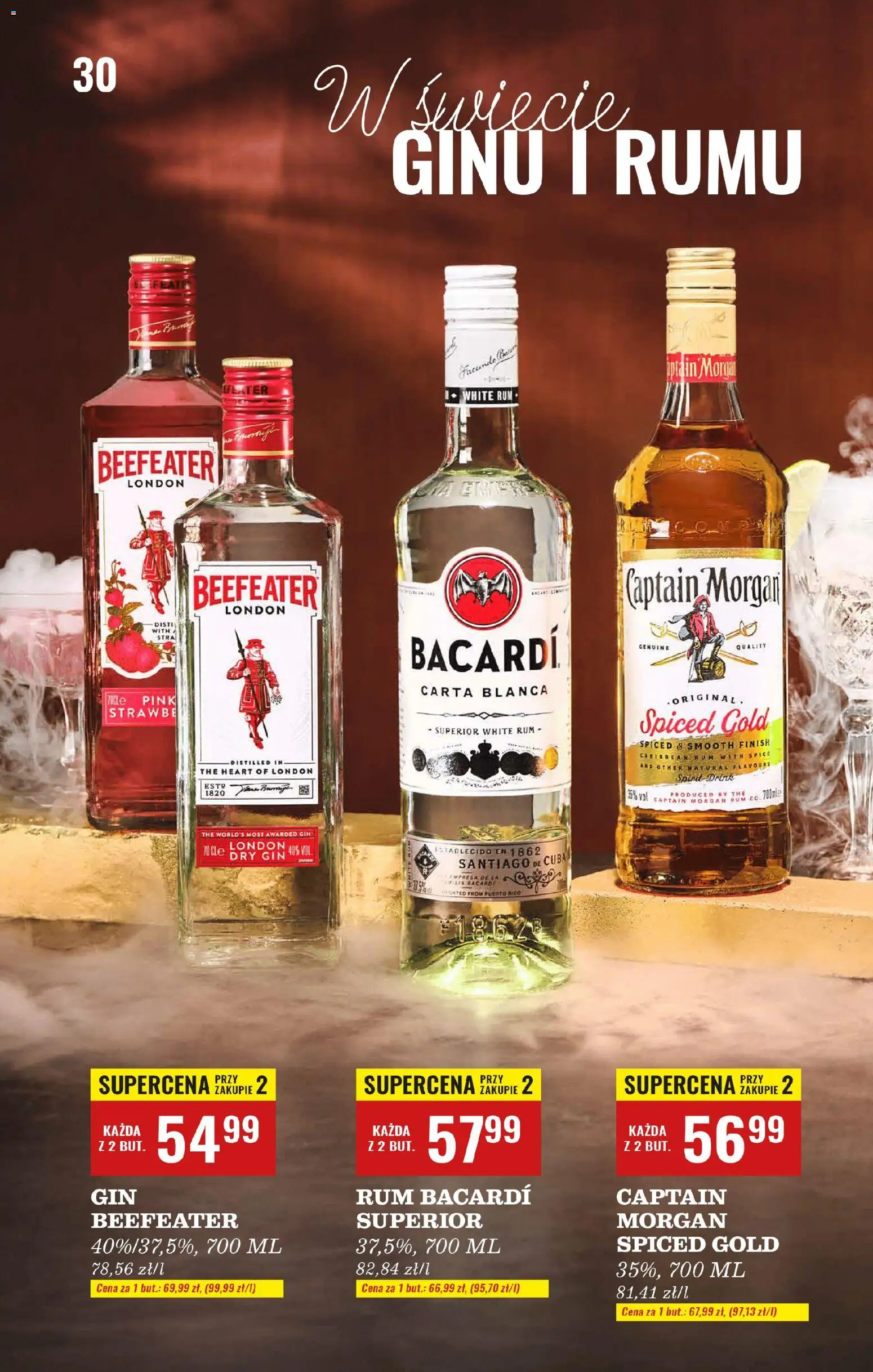 Biedronka gazetka - Czas na toast od 17.11.2025 | Strona: 30 | Produkty: Rum Bacardi, Captain Morgan, Beefeater, Finish