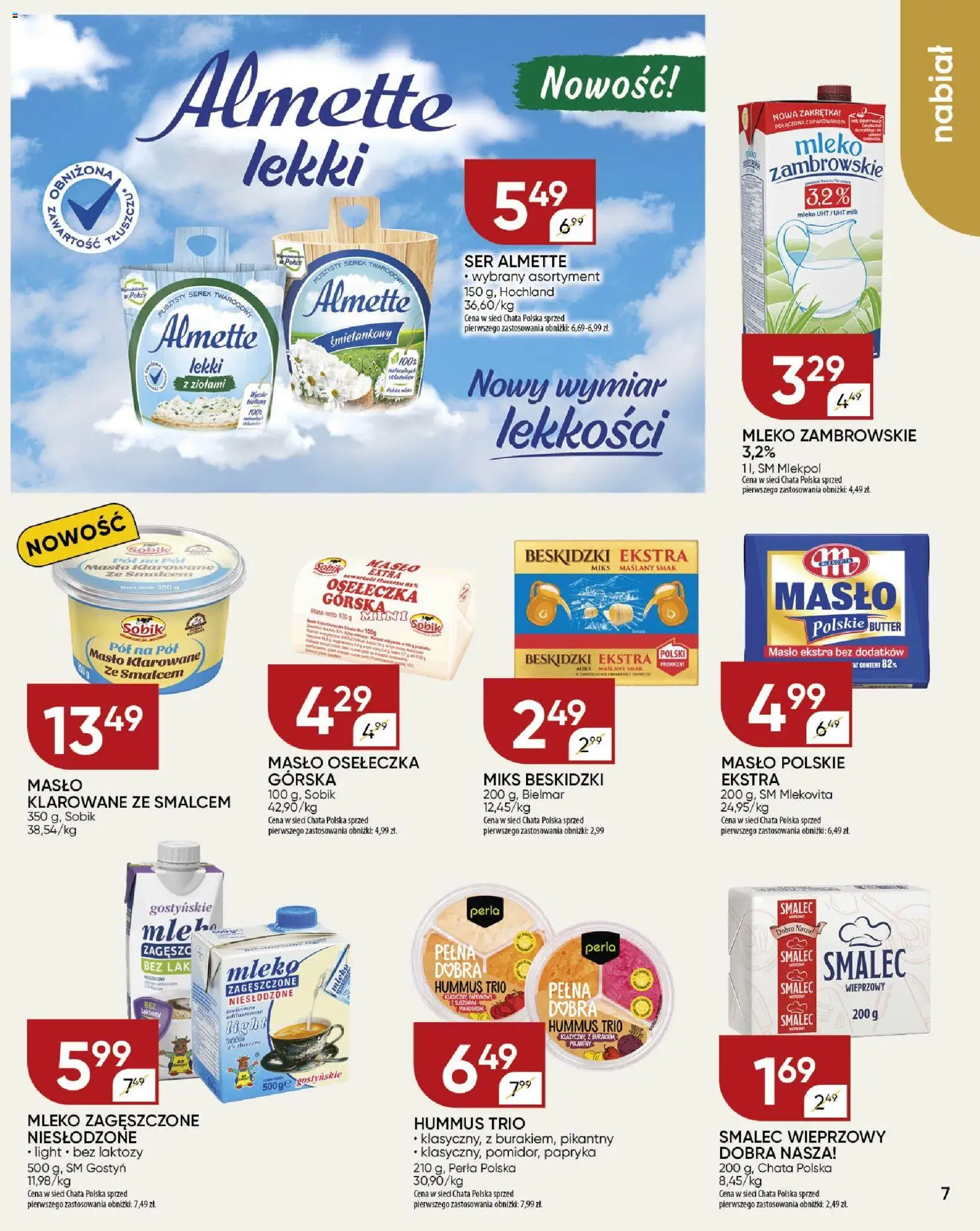 Chata Polska Gazetka od 12.02.2026 | Strona: 7 | Produkty: Bez laktozy, Papryka, Hummus, Masło