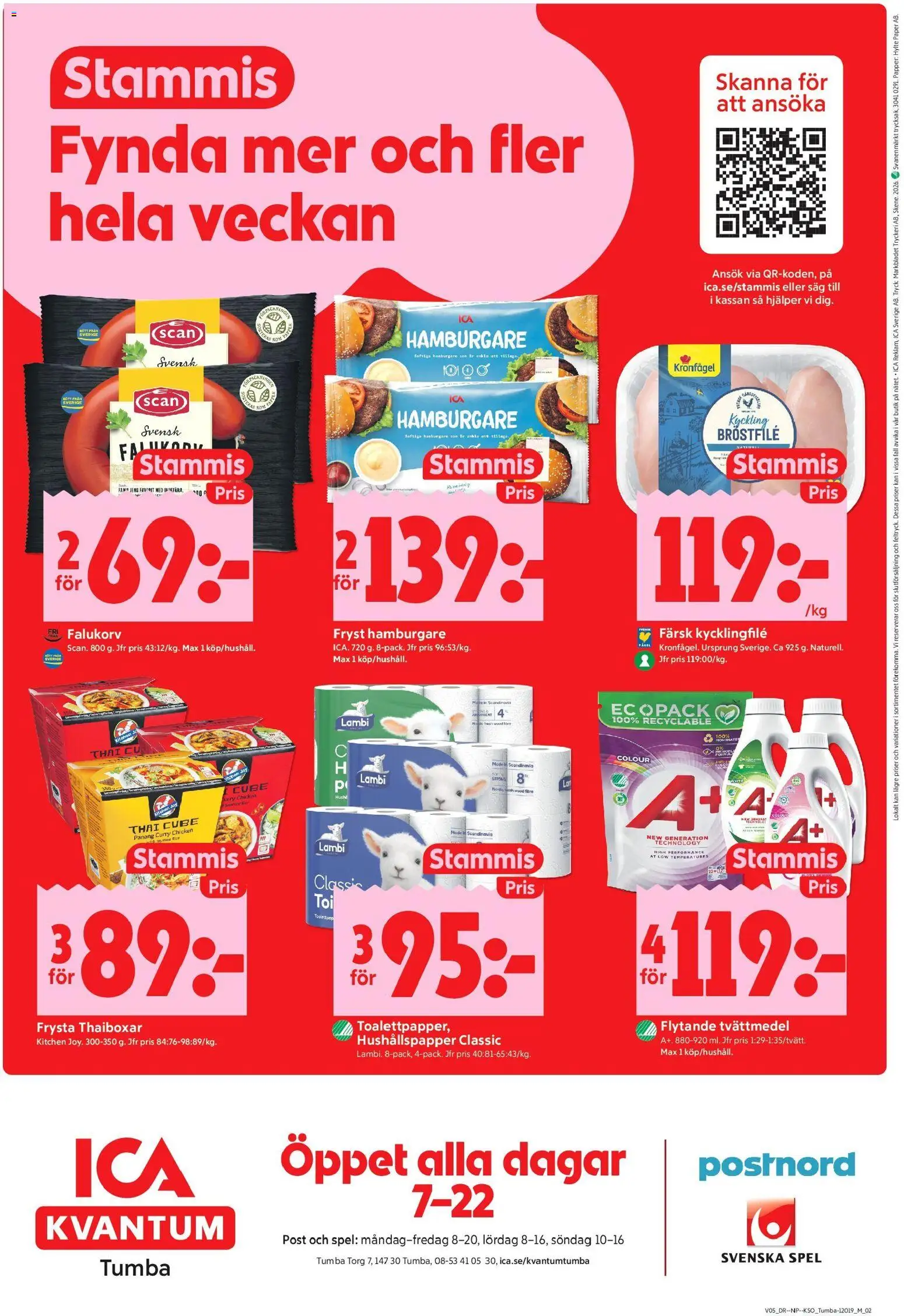 ICA Kvantum reklamblad aktuell från 26.01.2026 | Sida: 10 | Produkter: Såg, Tvättmedel, Hamburgare, Spel