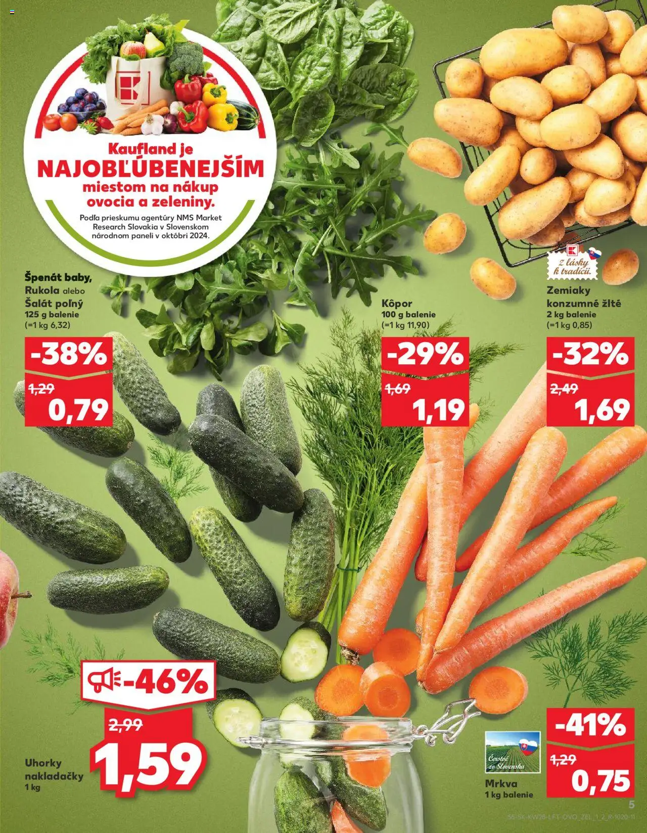Kaufland Partizánske │ platný od 10.07.2025 | Strana: 5 | Produkty: Mrkva, Šalát, Zemiaky, Uhorky