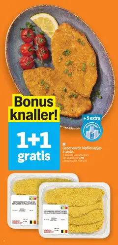 Gepaneerde kipfiletlapjes, 4 stuks, 2 schalen van 600 gram - Voorbeeld van een folder van Albert Heijn, geldig van 27.10.2025 | Pagina: 8 | Producten: Rozspehely
