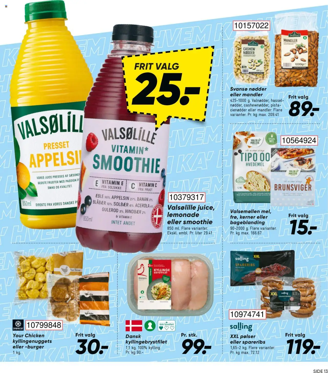 Bilka tilbudsavis – gyldig fra 03.10.2025 | Side: 13 | Produkter: Blåbær, Pølser, Nødder, Gulerod