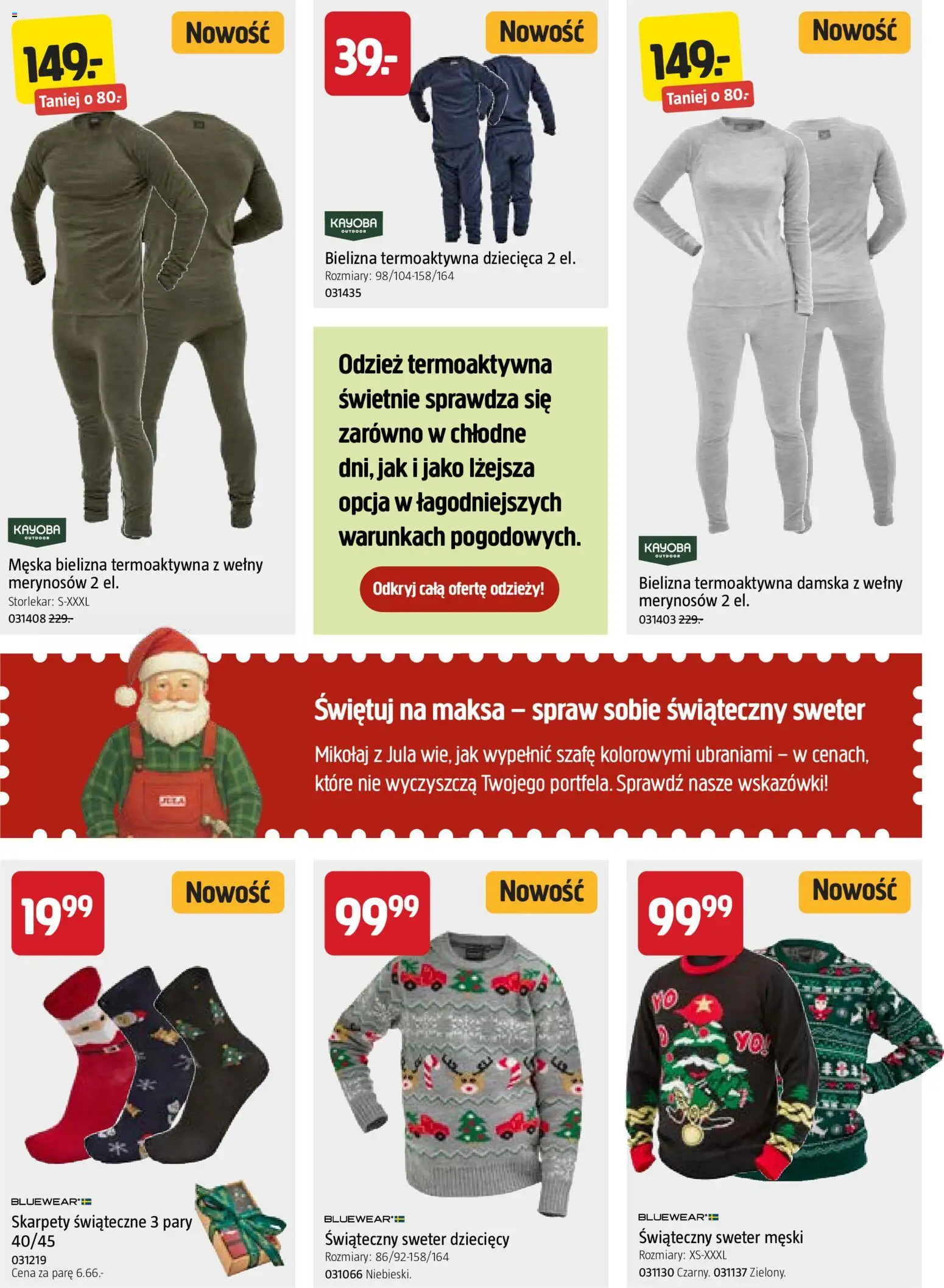 Jula Gazetka - Świąteczny magazyn od 15.12.2025 | Strona: 4 | Produkty: Sweter, Bielizna, Skarpety