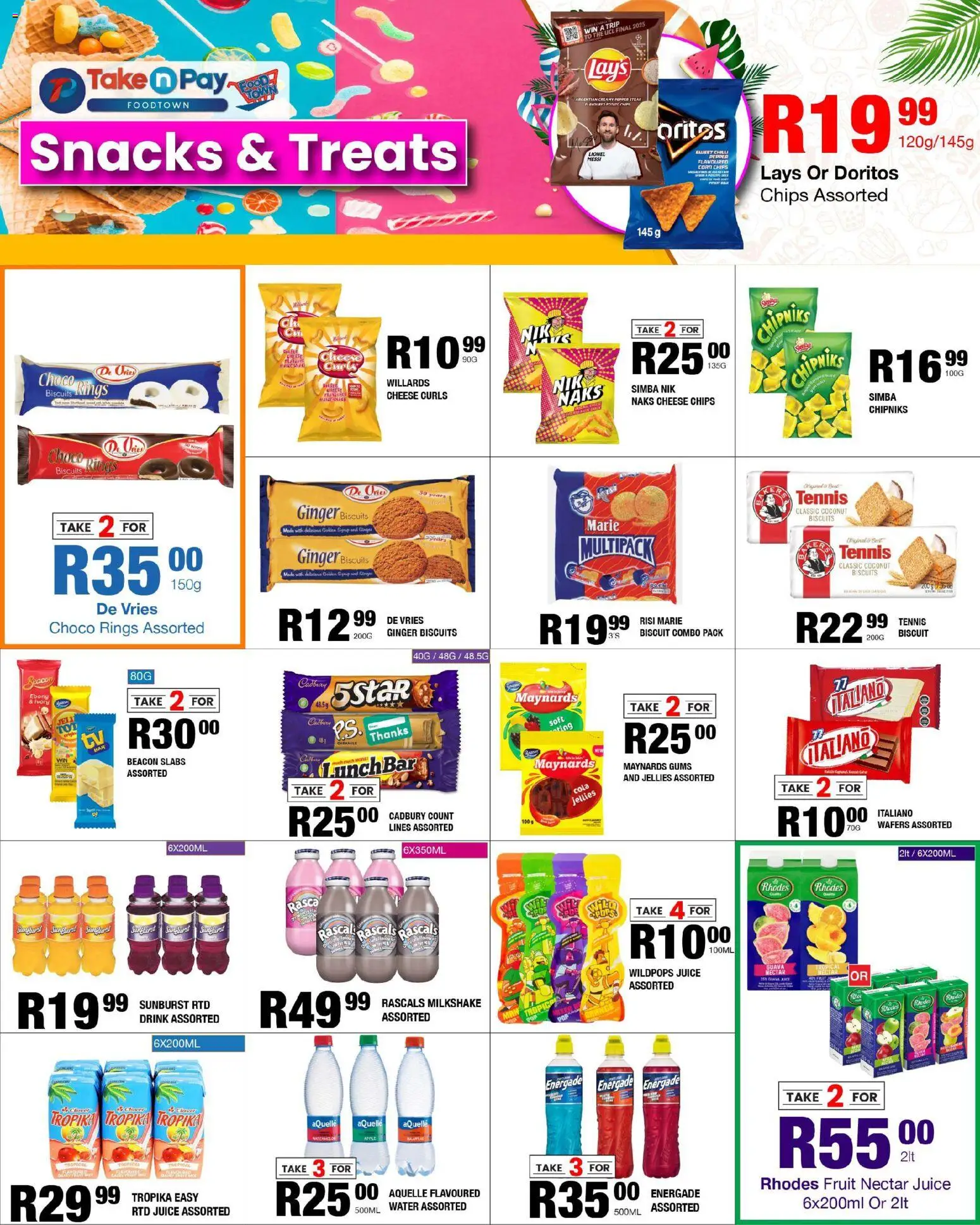New Take n Pay catalogue – valid from 17.11.2025 | Page: 10 | Products: Juice, Chips, Syrup, Fruit
