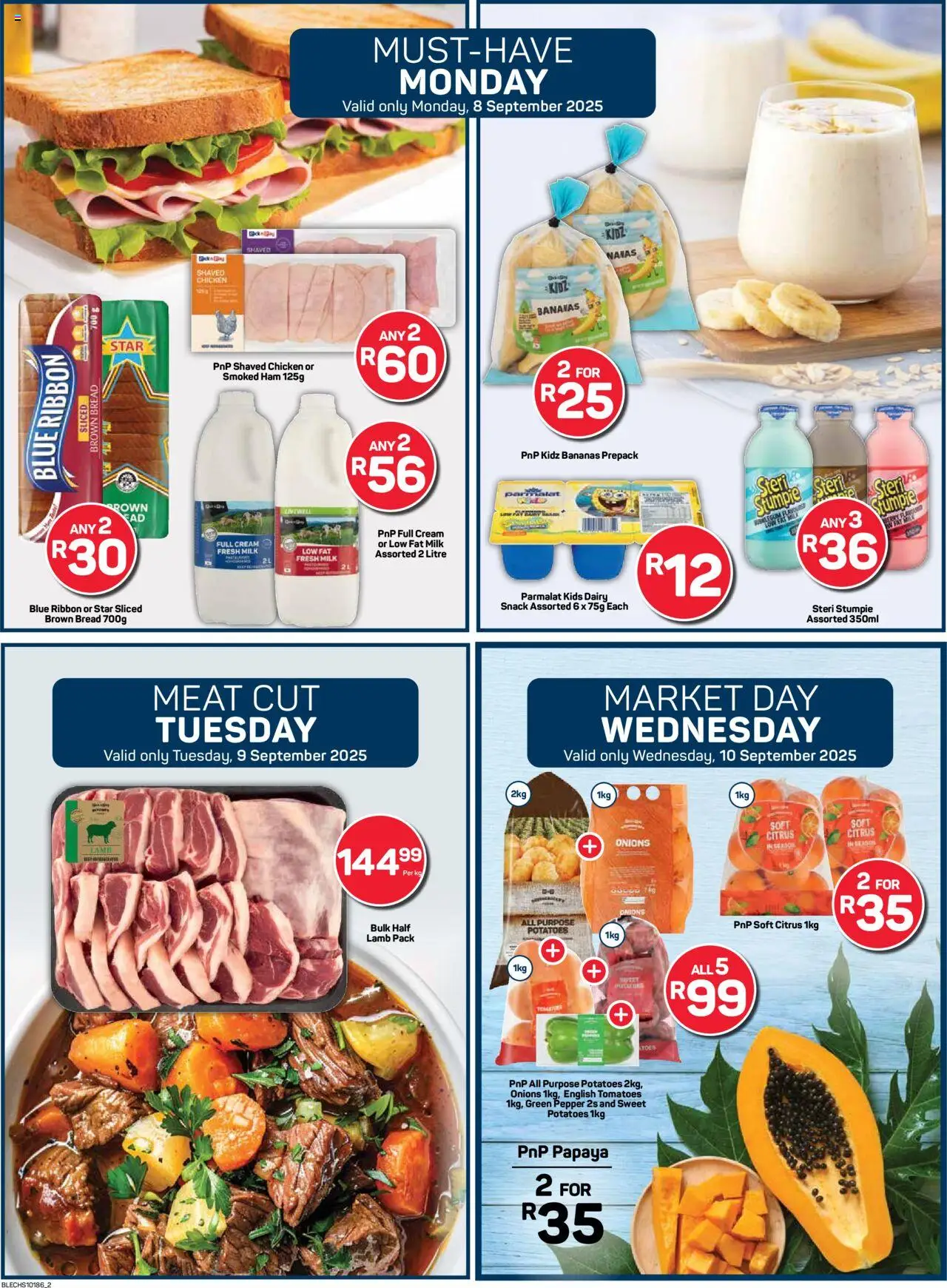 New Pick n Pay catalogue – valid from 08.09.2025 | Page: 2 | Products: Ham, Bananas, Desmaquilante, Onions
