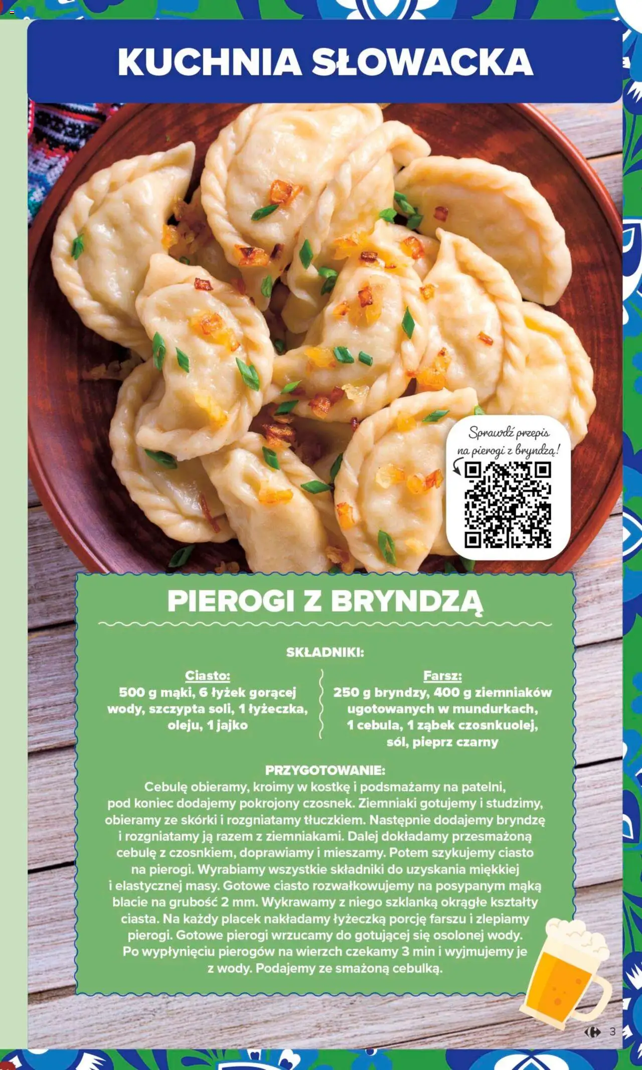 Carrefour Gazetka - Kuchnia słowiańska od 04.08.2025 | Strona: 3 | Produkty: Szklanka, Pierogi, Cebule, Pieprz