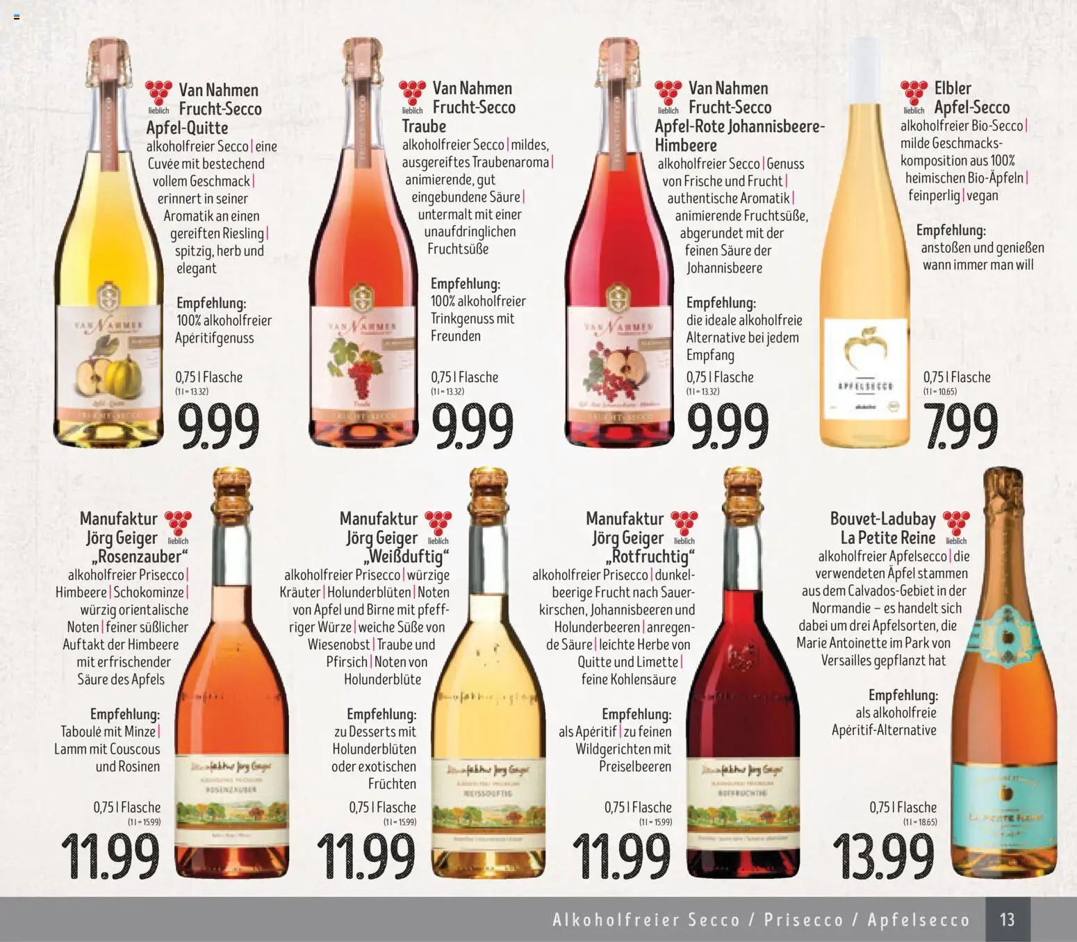 Edeka Struve Wein– und Spirituosen – gültig ab 14.11.2025 | Seite: 13 | Produkte: Fruchtsecco, Rosinen, Pfirsich, Birne